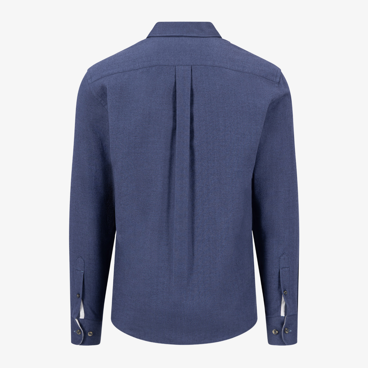 Fynch-Hatton Cotton Herringbone Shirt - Navy