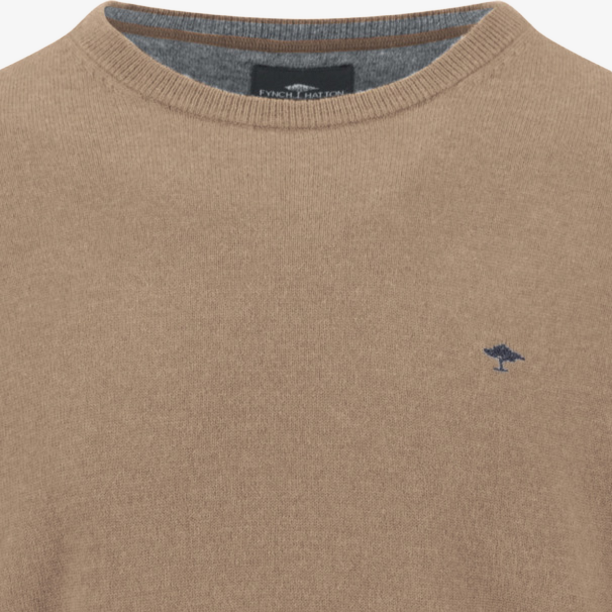 Fynch-Hatton Crew Neck Merino-Cashmere Jumper - Taupe