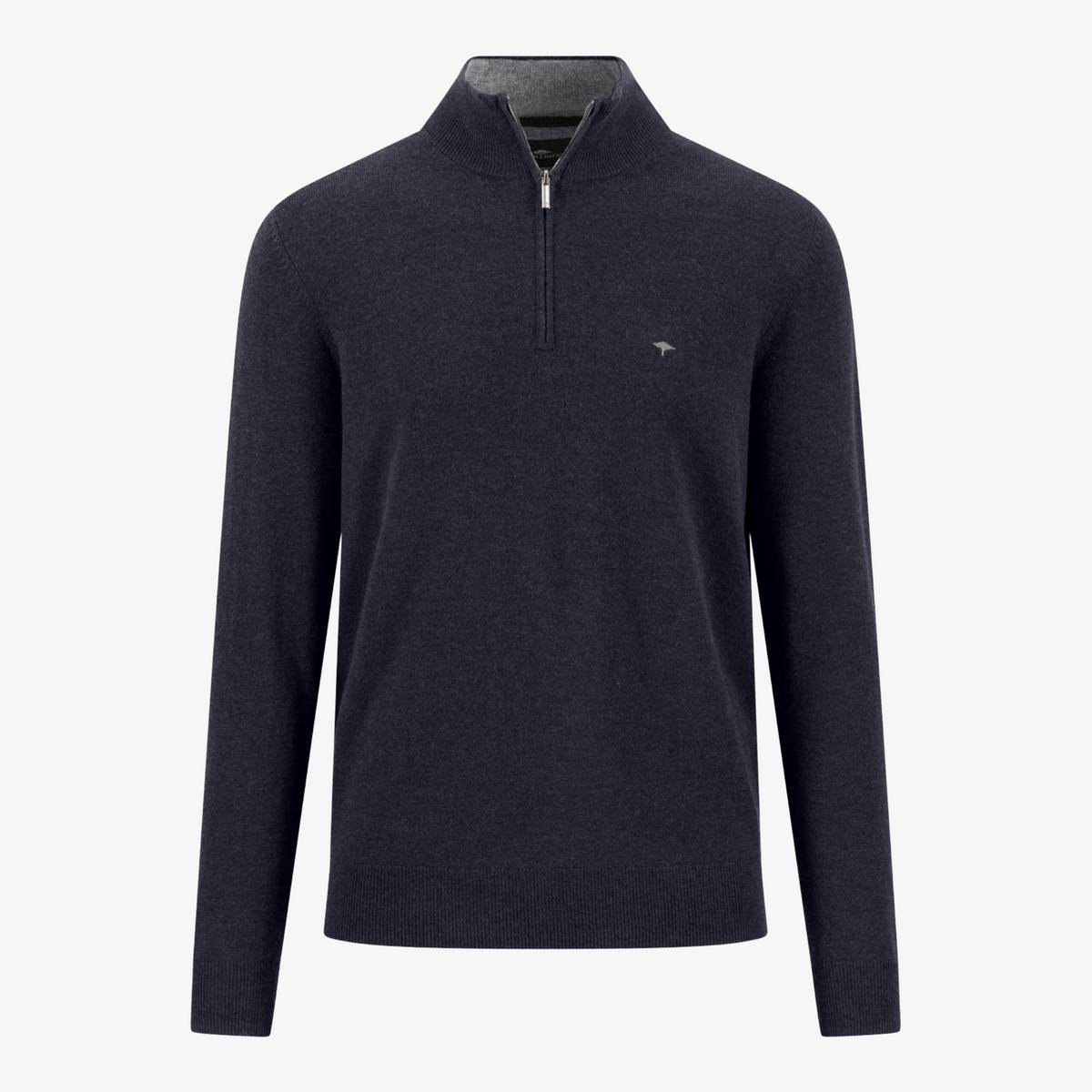 Fynch-Hatton Half Zip Merino-Cashmere Jumper - Navy