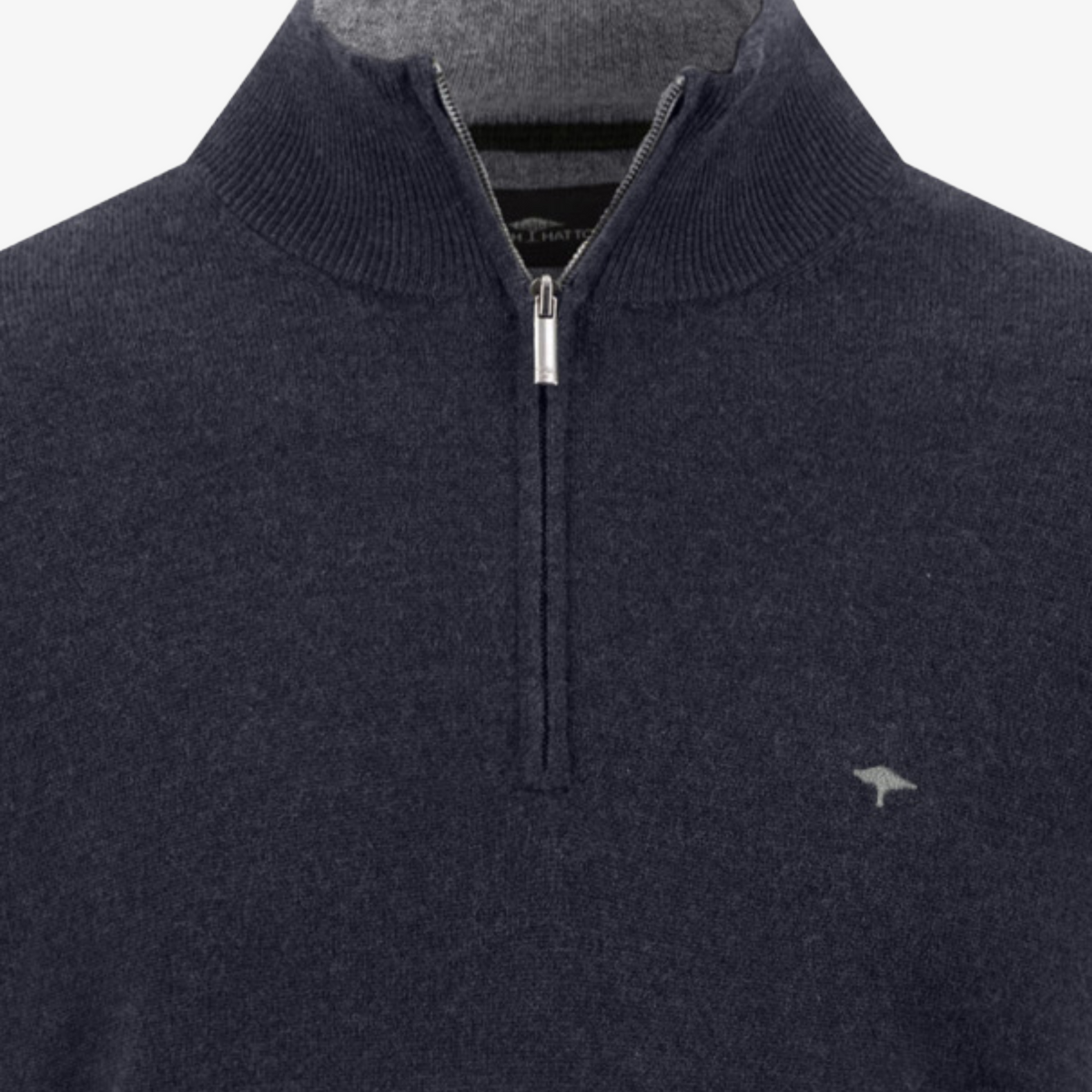 Fynch-Hatton Half Zip Merino-Cashmere Jumper - Navy