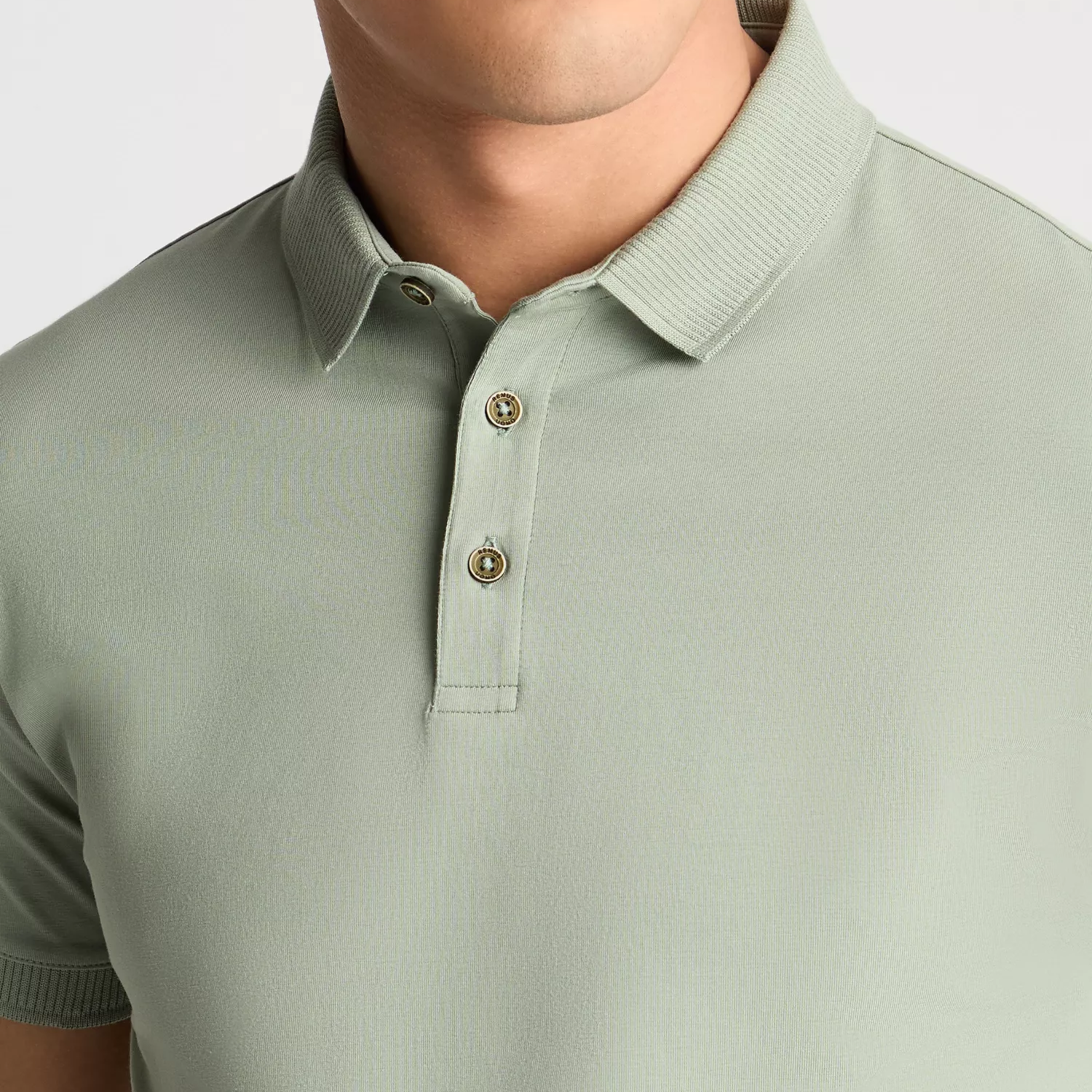 Remus Tapered Fit Cotton Stretch Polo Shirt - Olive Green