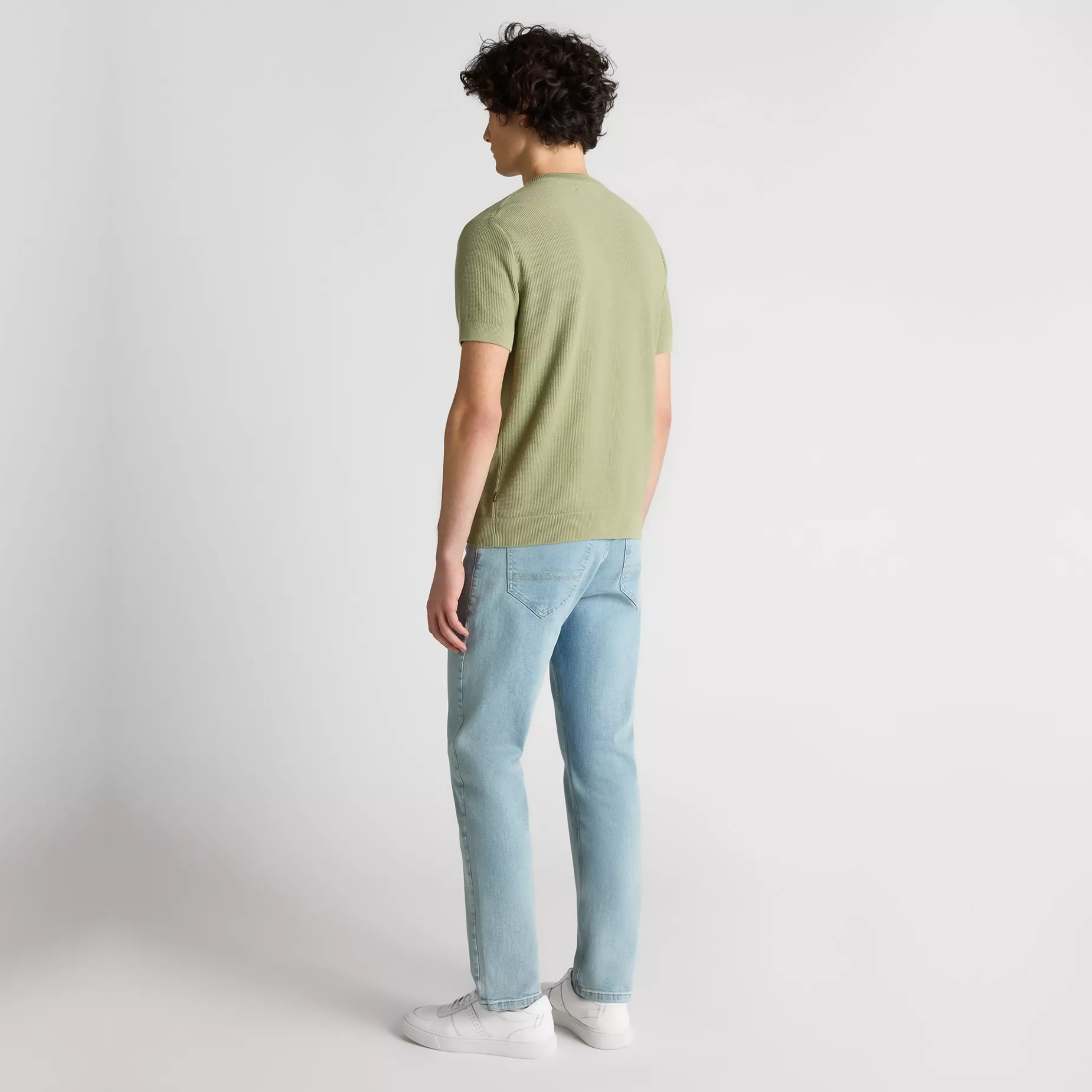 Remus Knitted Crew Neck T Shirt - Light Green