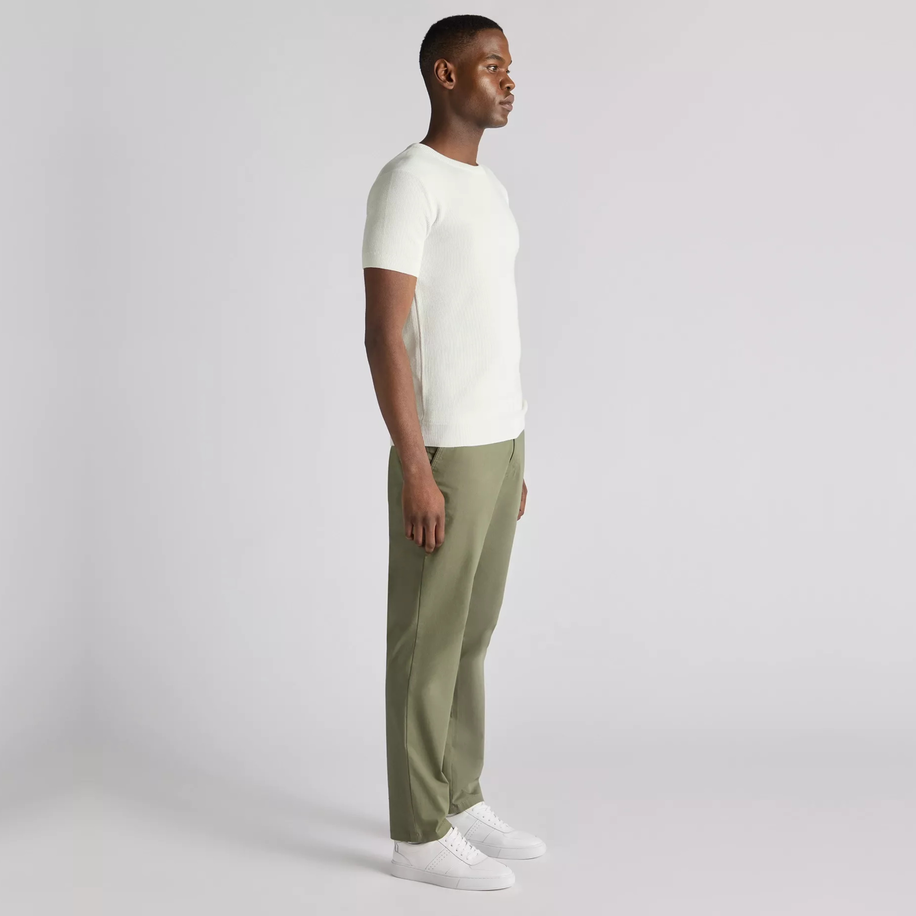 Remus Knitted Crew Neck T Shirt - White