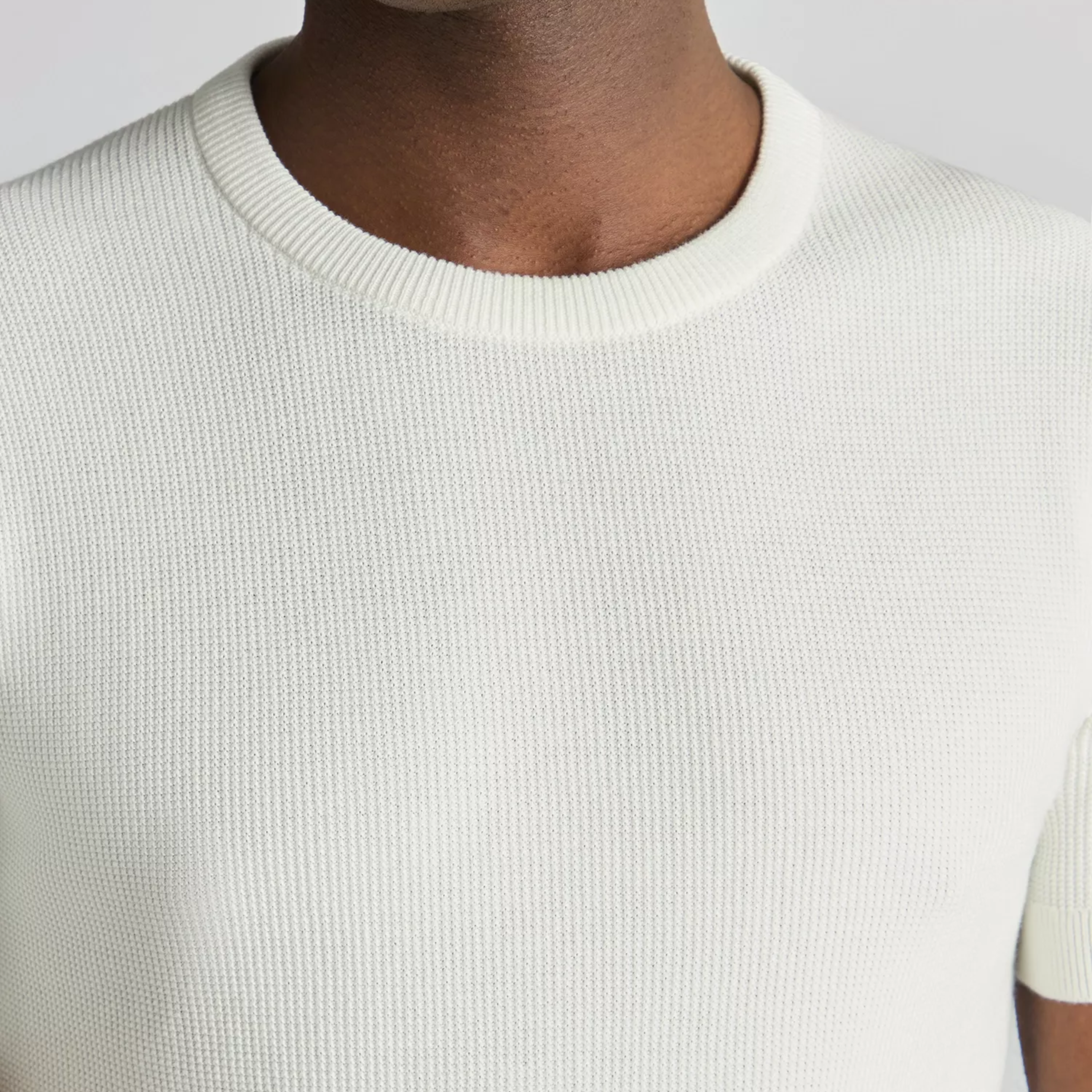 Remus Knitted Crew Neck T Shirt - White