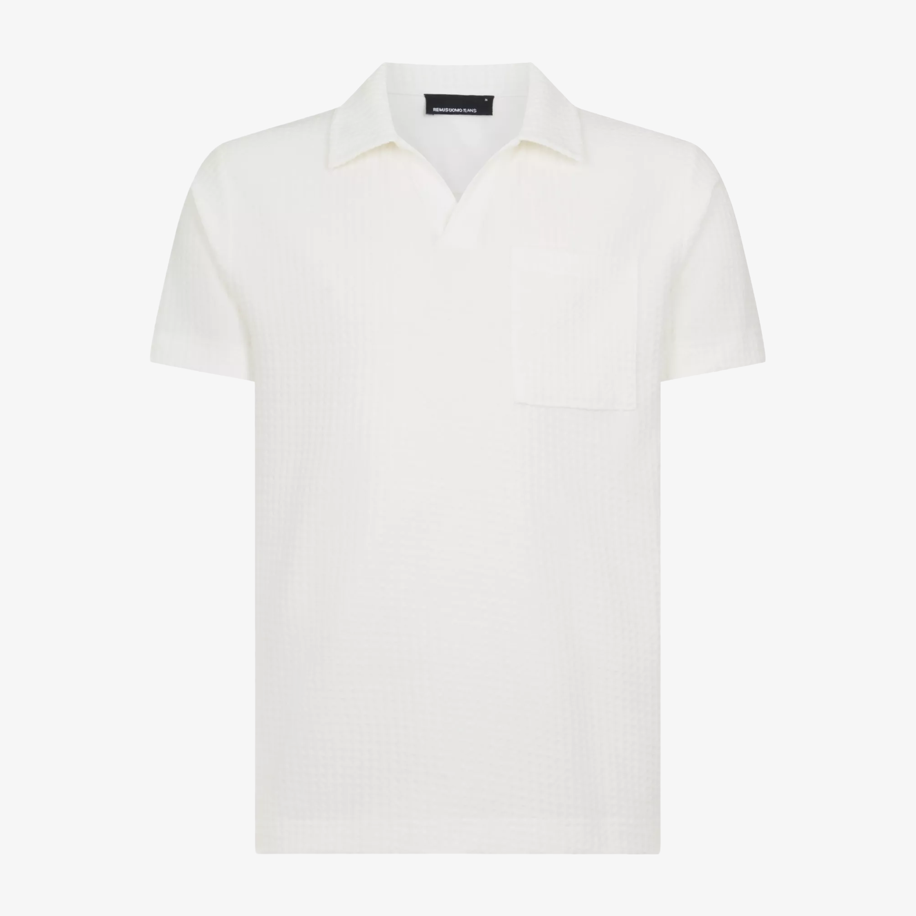 Remus Open Collar Terry Polo Shirt - White
