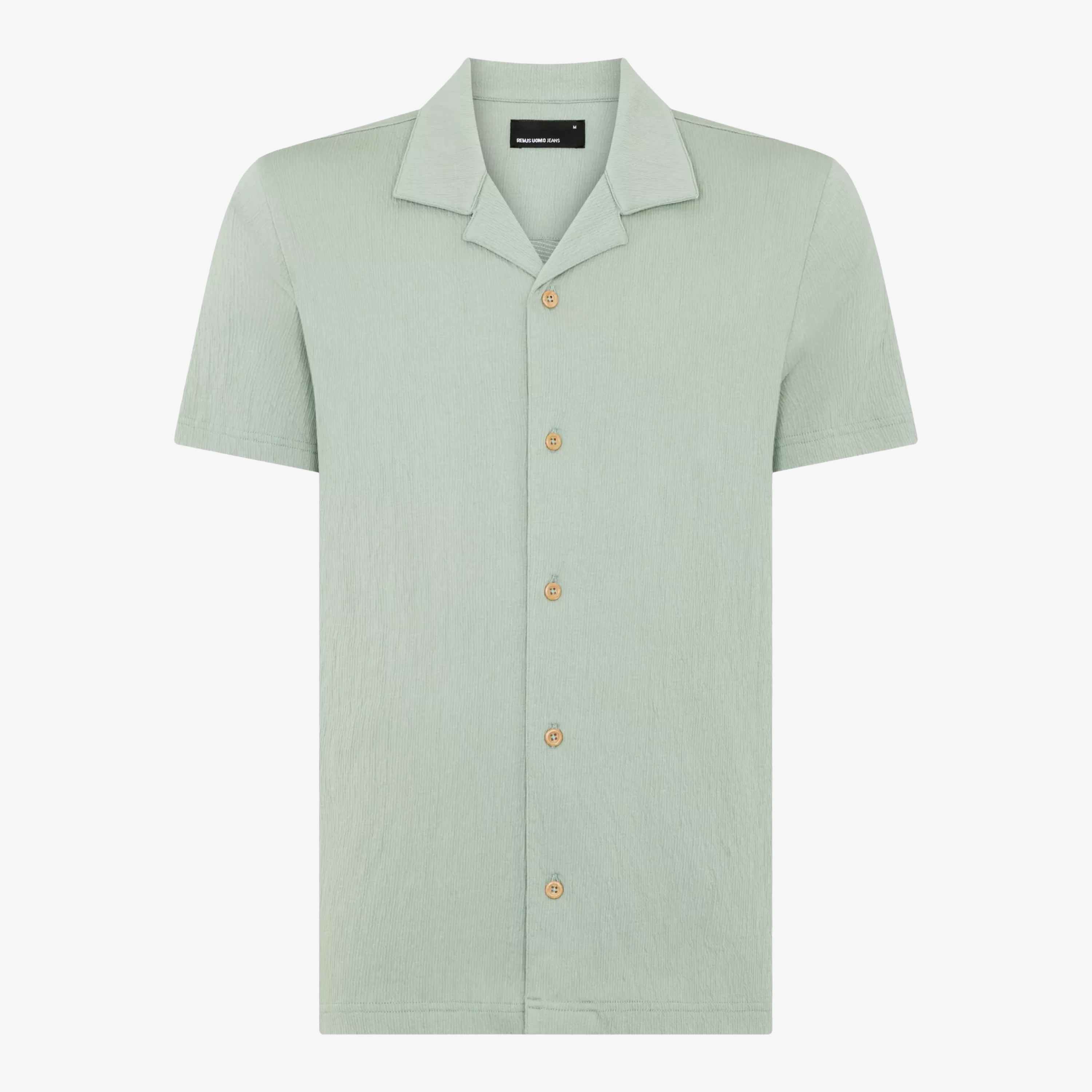 Remus Cuban Collar Jersey Shirt - Olive Green