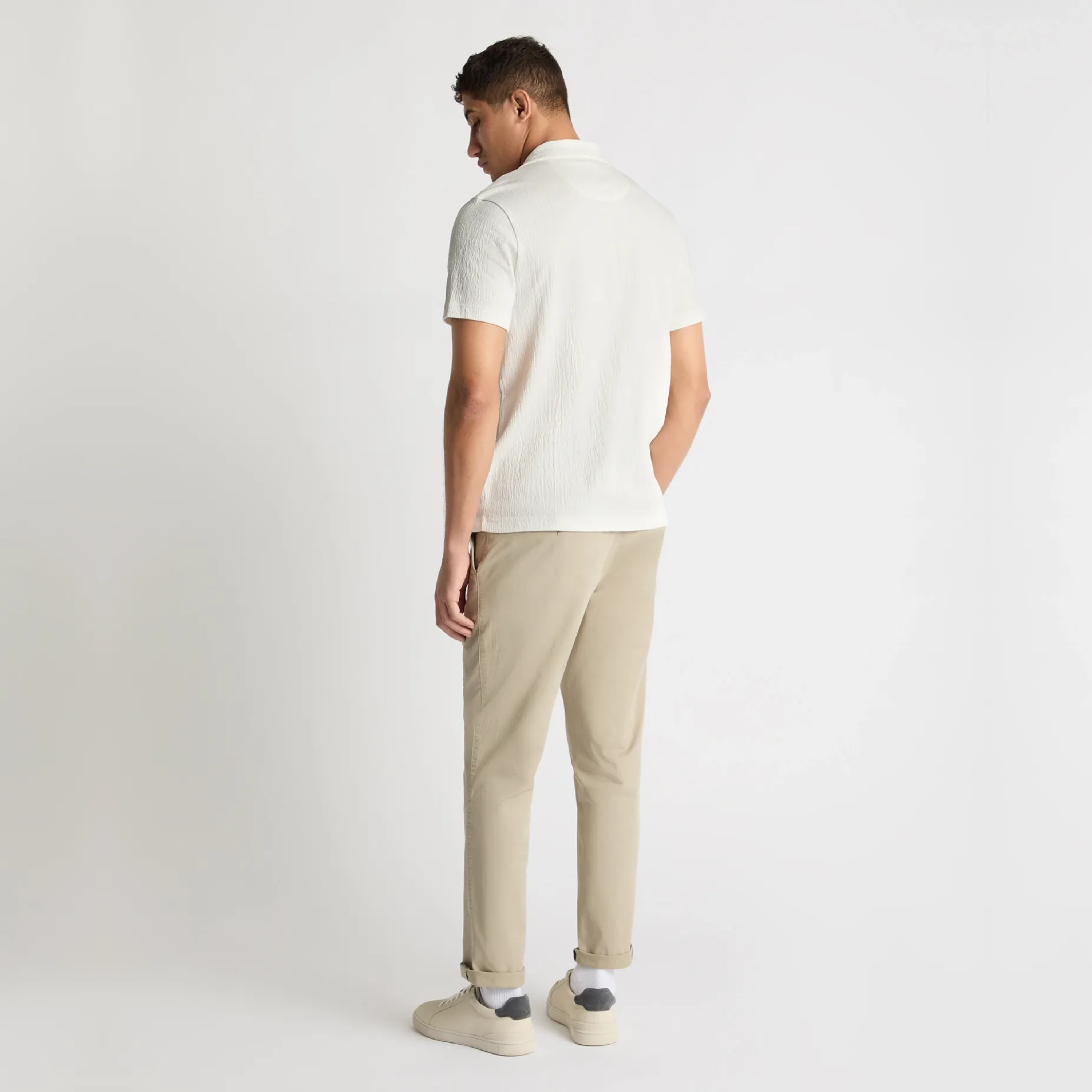 Remus Cuban Collar Jersey Shirt - White