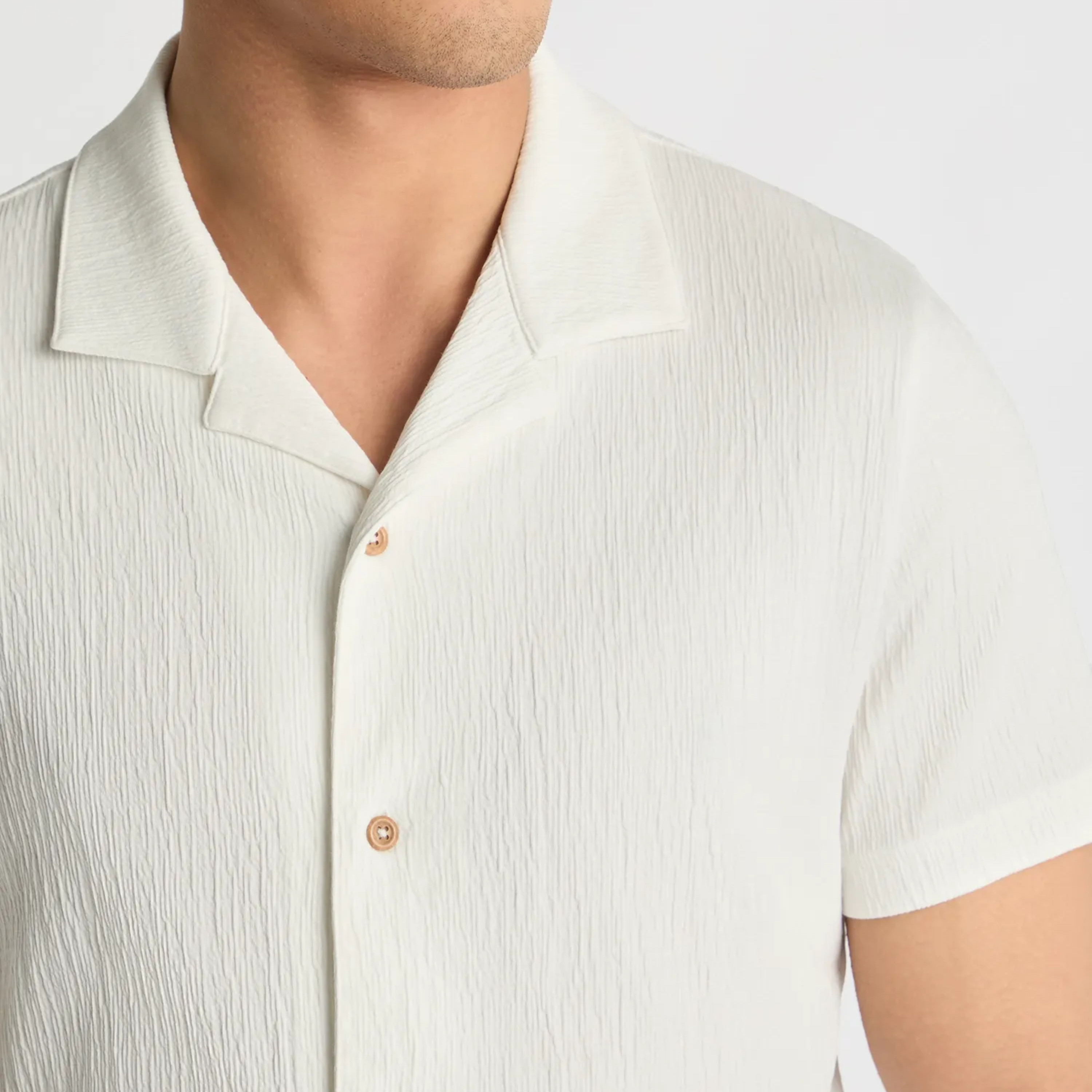 Remus Cuban Collar Jersey Shirt - White