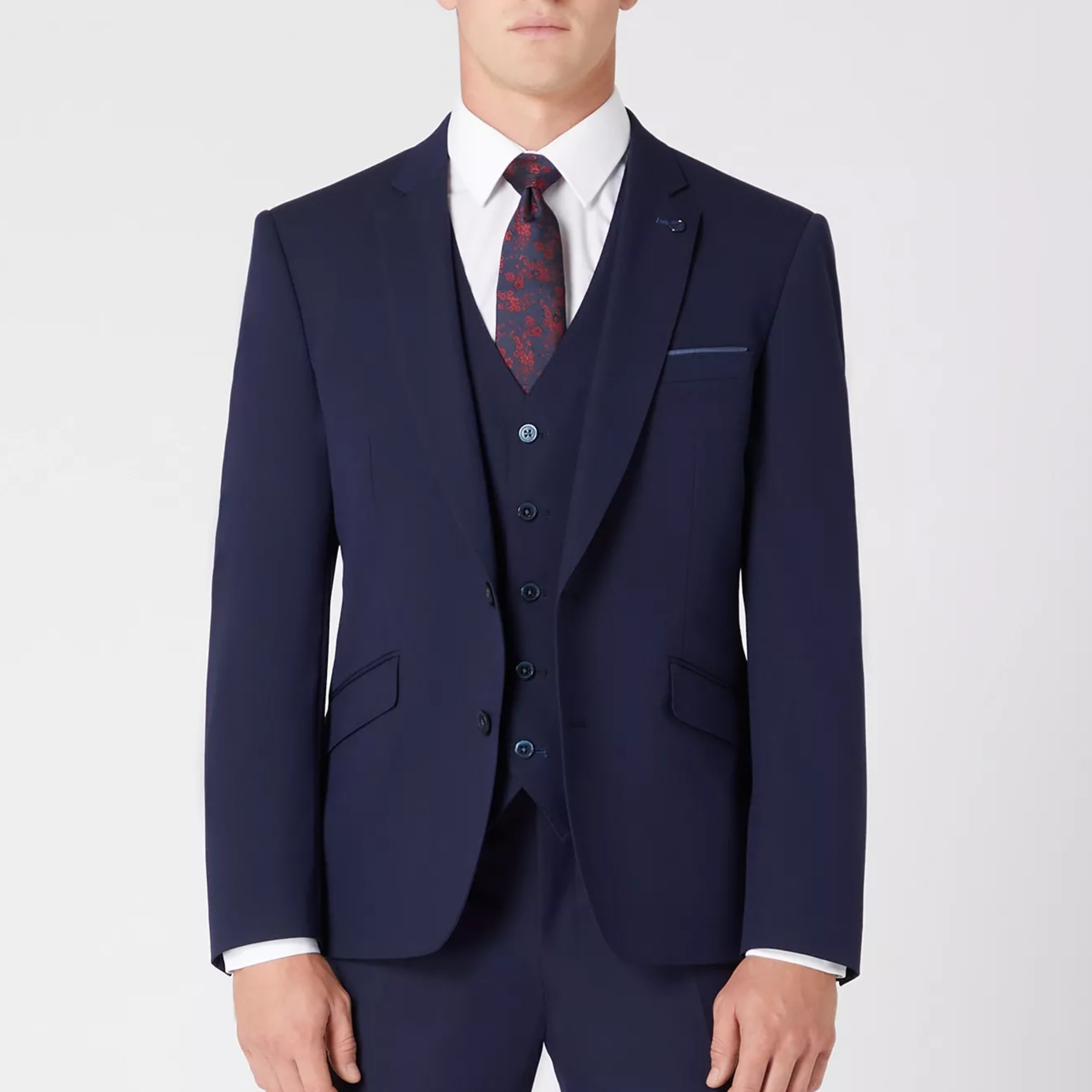 Remus Regular Fit Stretch Palucci Suit Jacket - Navy