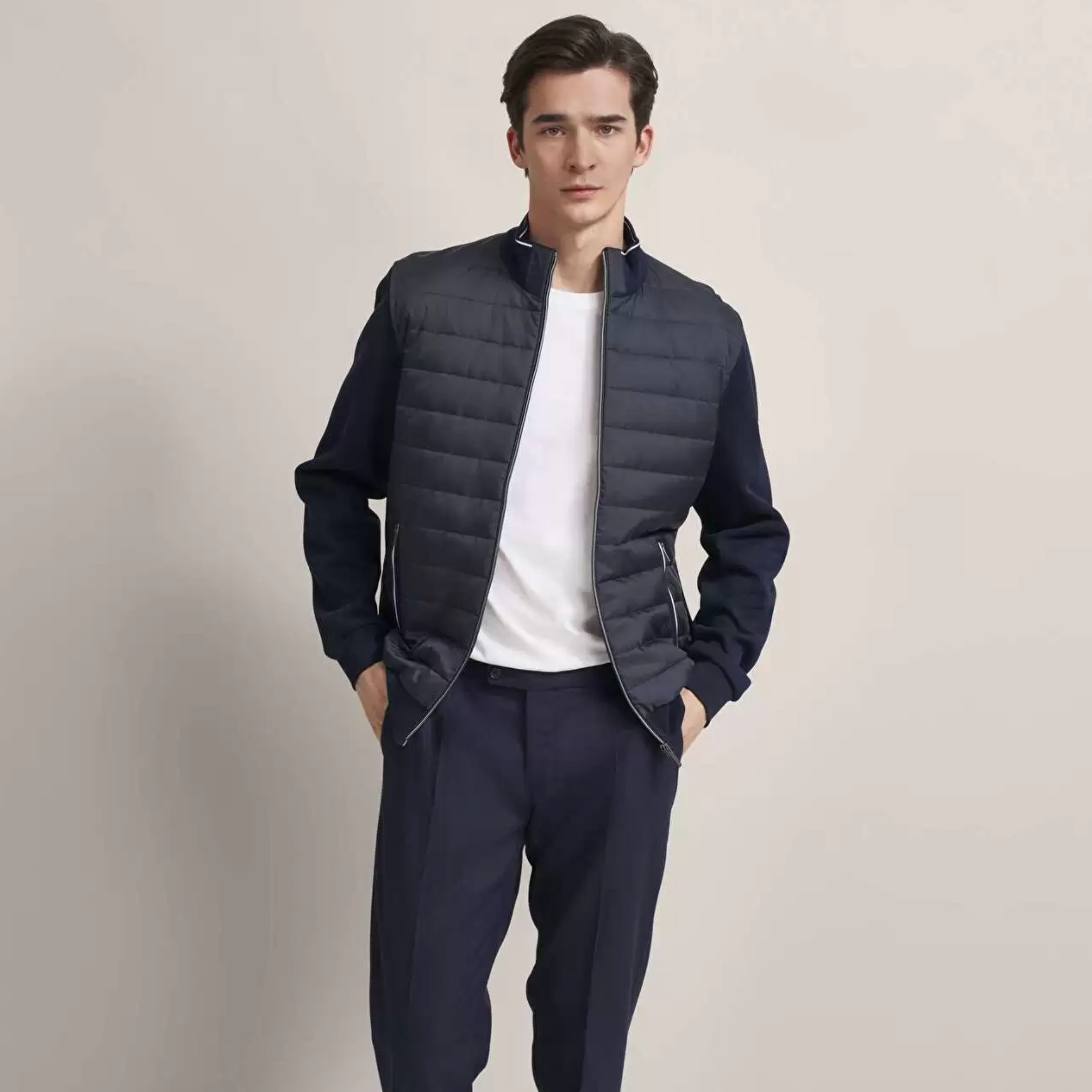 Bugatti Hybrid Zip Jacket - Navy