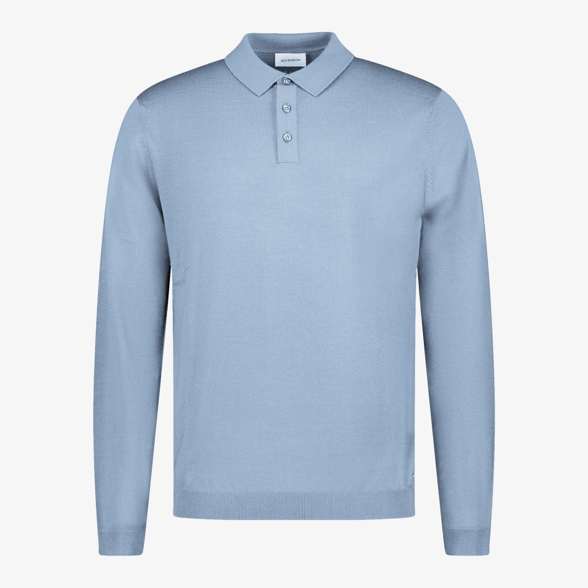 Roy Robson Knitted Polo - Light Blue