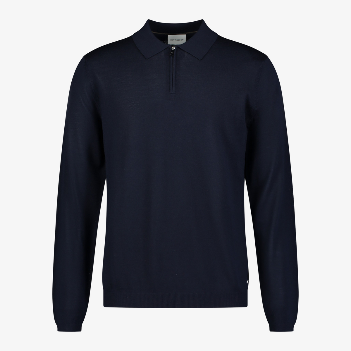 Roy Robson Quarter Zip Knitted Polo - Dark Blue