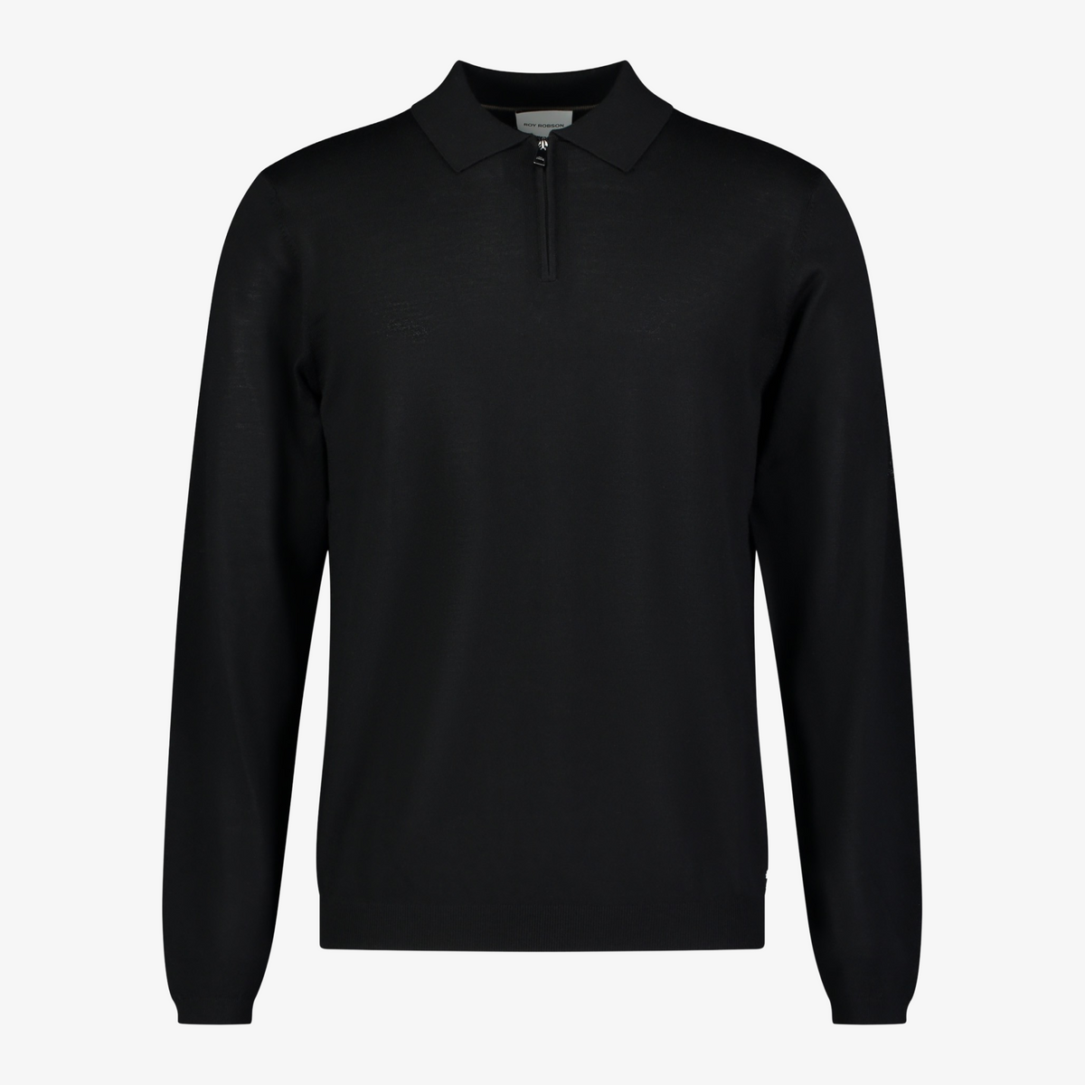 Roy Robson Quarter Zip Knitted Polo - Black