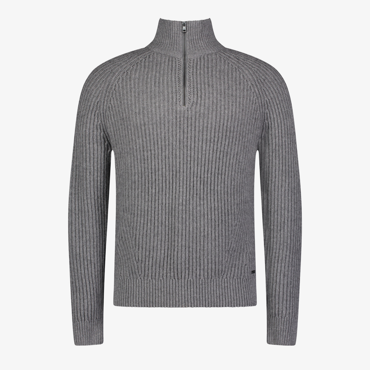 Roy Robson Chunky Rib Knitted Half Zip Jumper - Grey