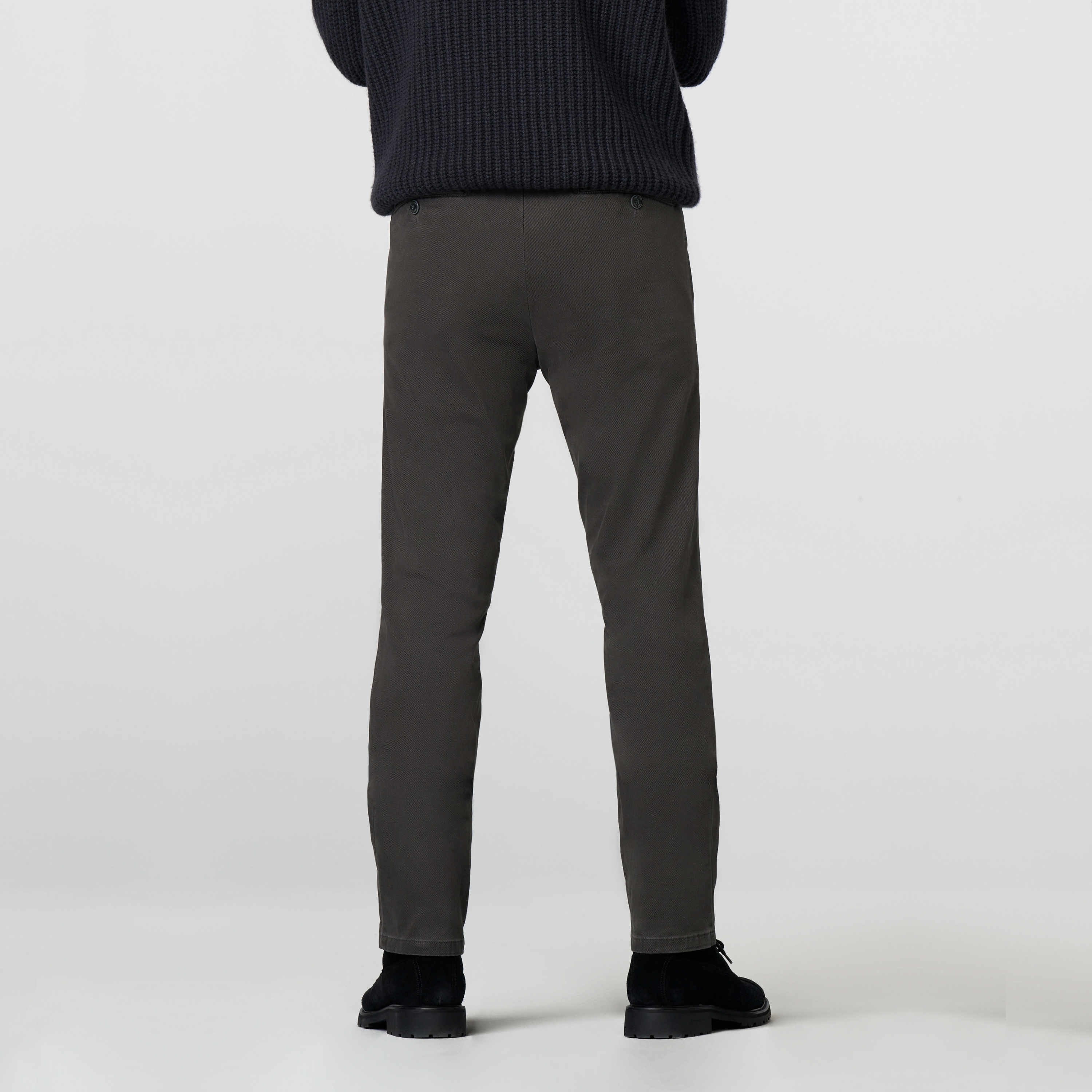 Meyer Bonn Modern Fit Fine Micro Chinos - Grey