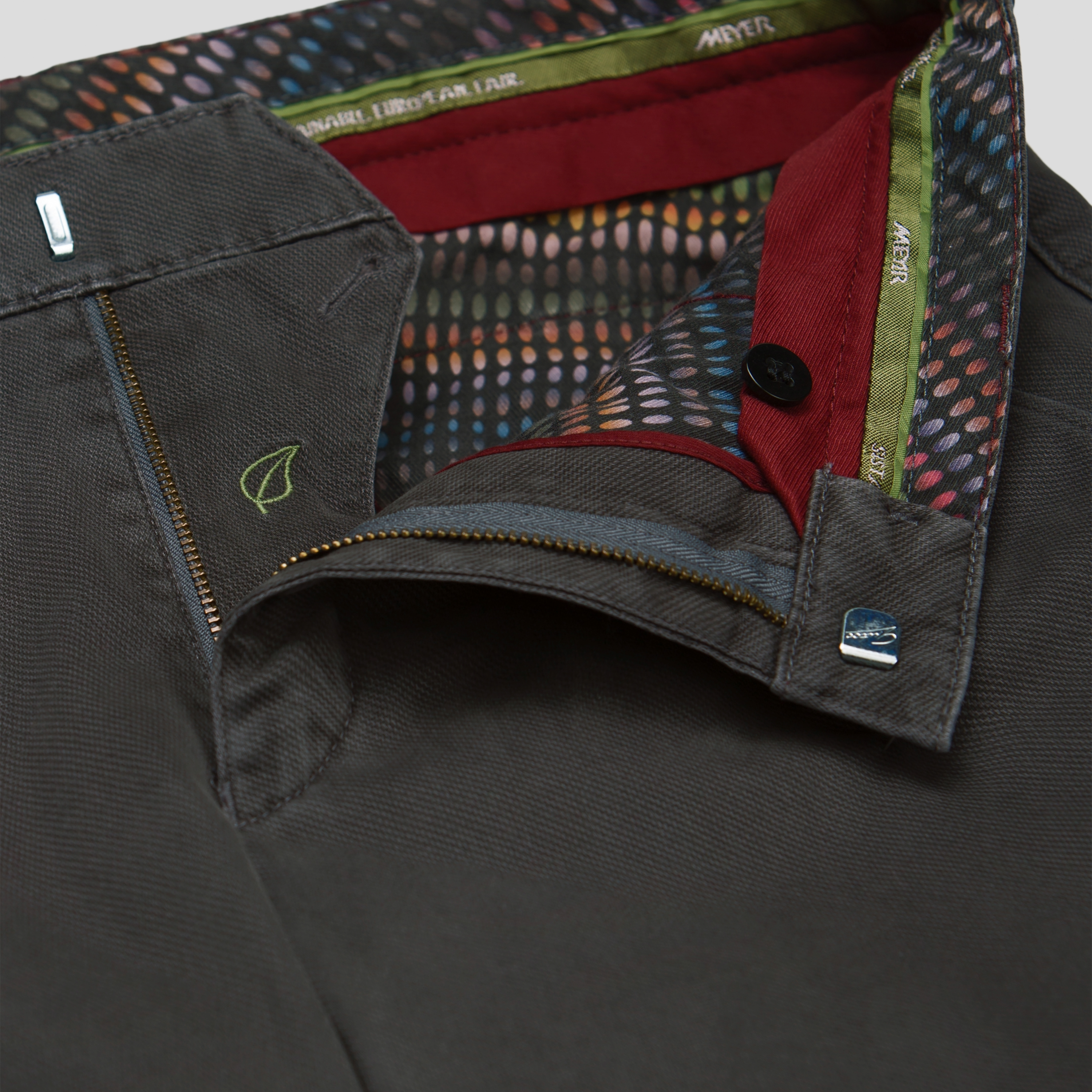 Meyer Bonn Modern Fit Fine Micro Chinos - Grey
