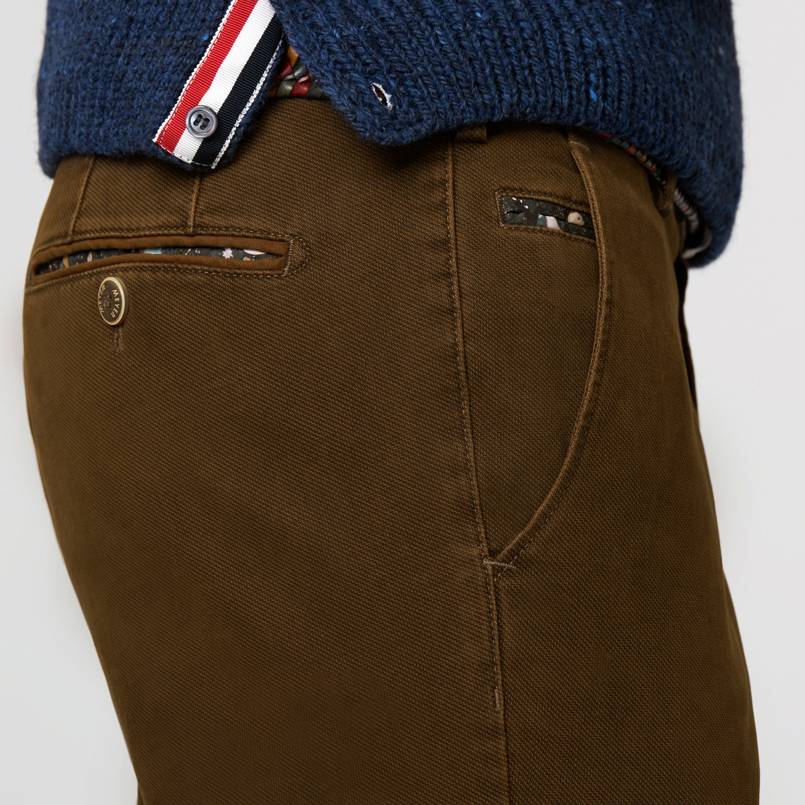 Meyer Bonn Modern Fit Chinos - Brown
