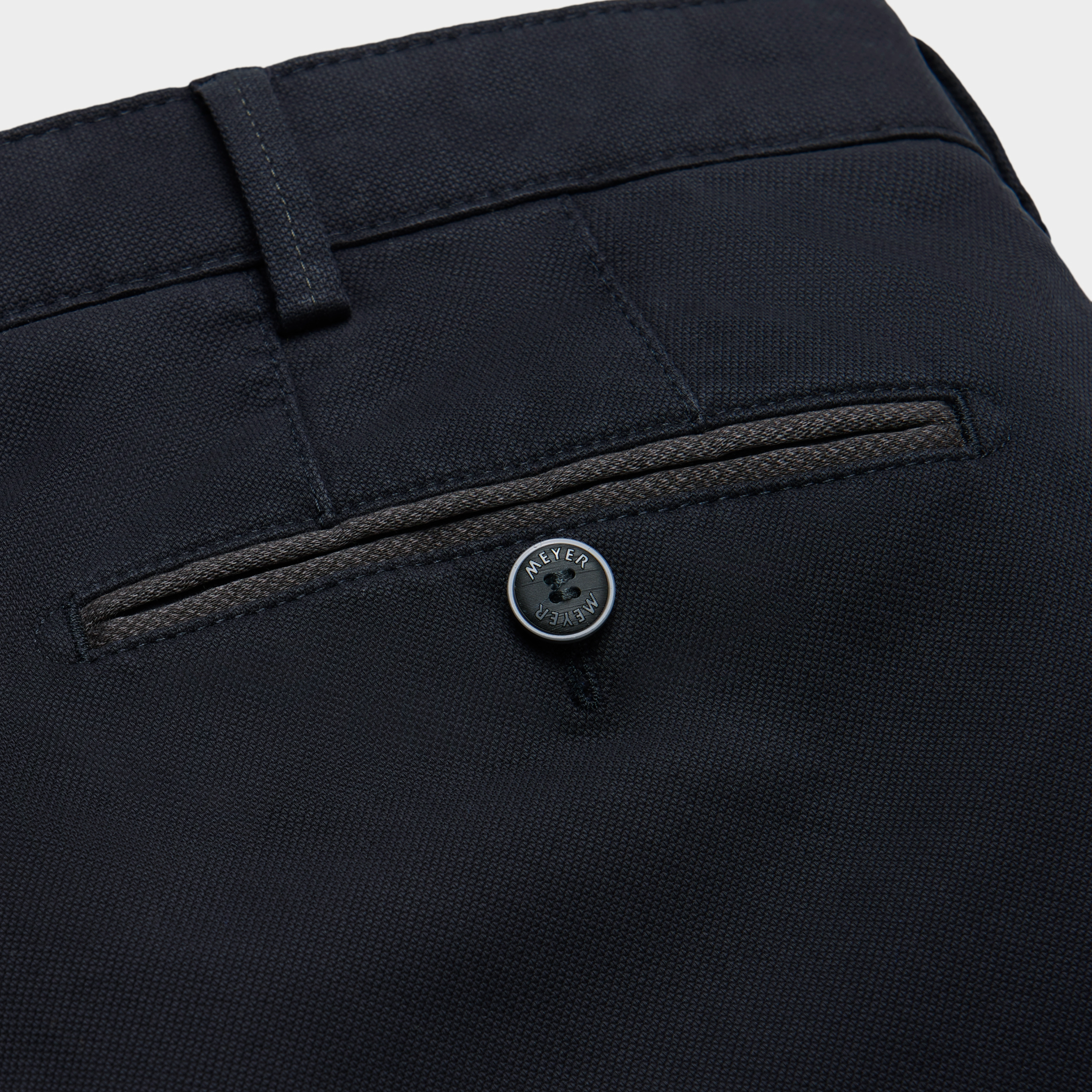 Meyer Bonn Modern Fit Canvas Look Chinos - Navy