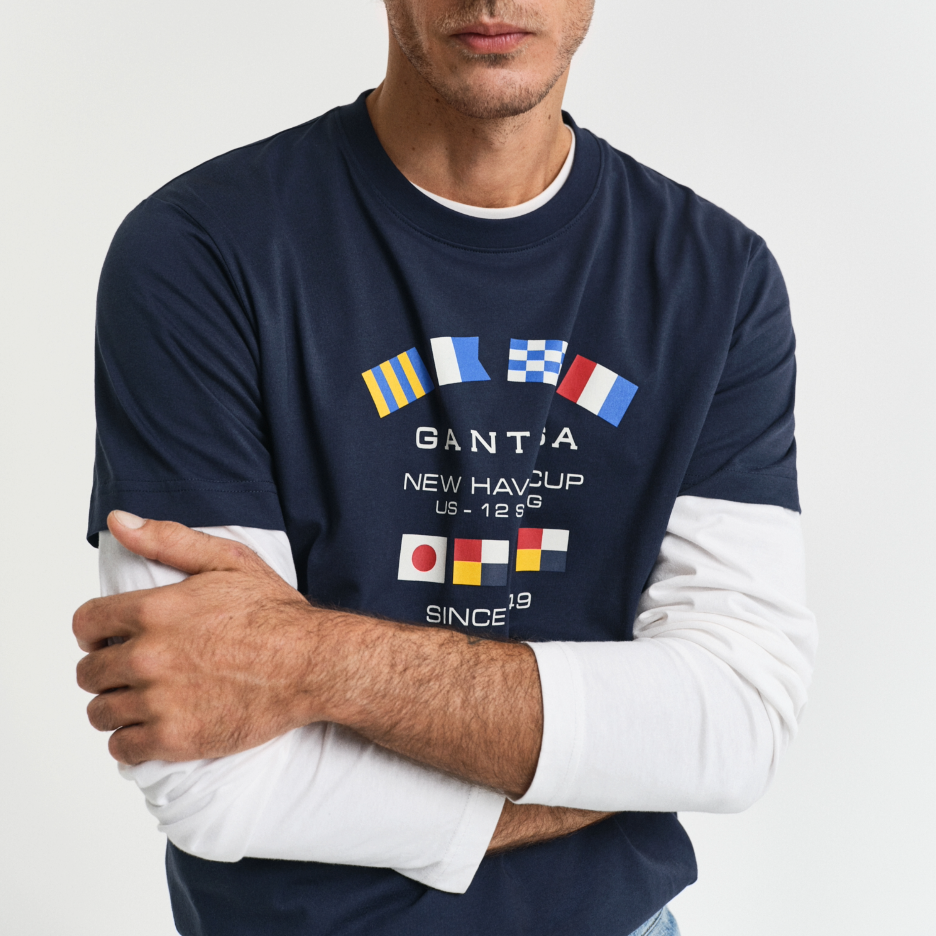 Gant Graphic T Shirt - Evening Blue