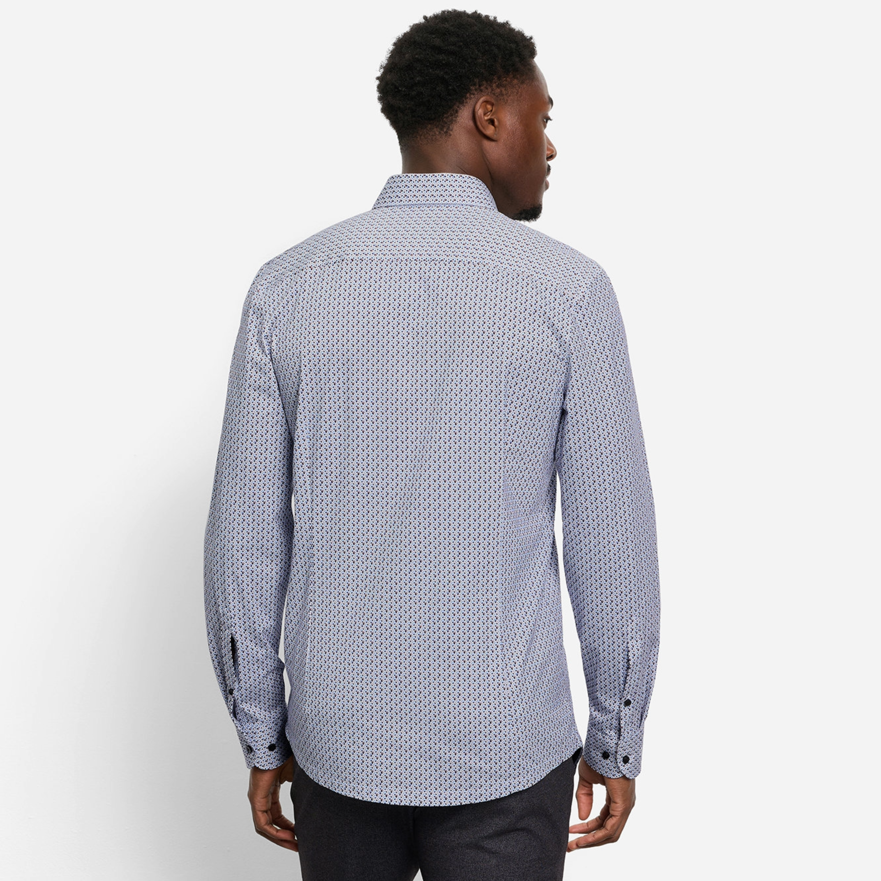 Olymp 24/7 Level 5 Jersey Printed Shirt - White