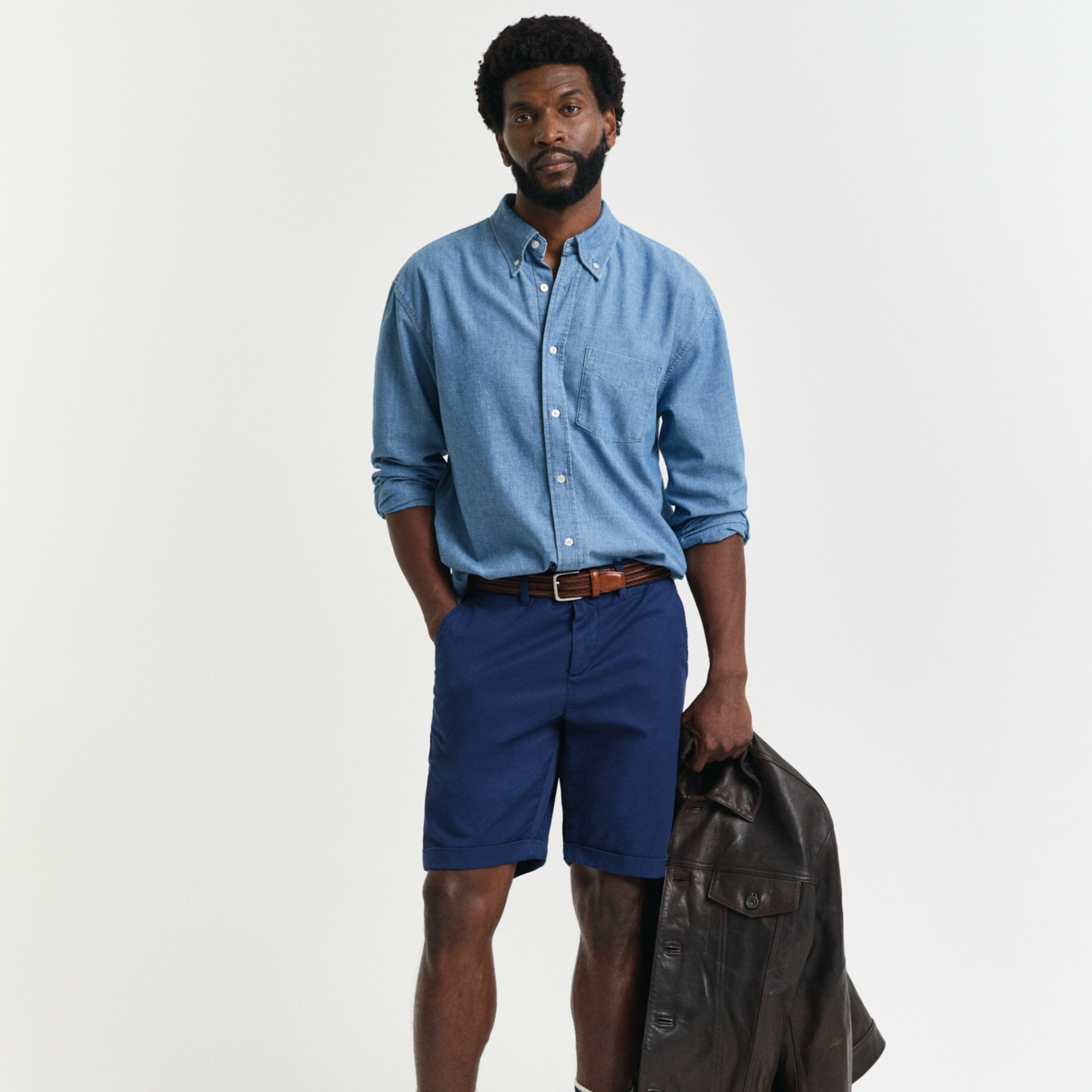 Gant Regular Fit Sunfaded Chino Shorts - Persian Blue