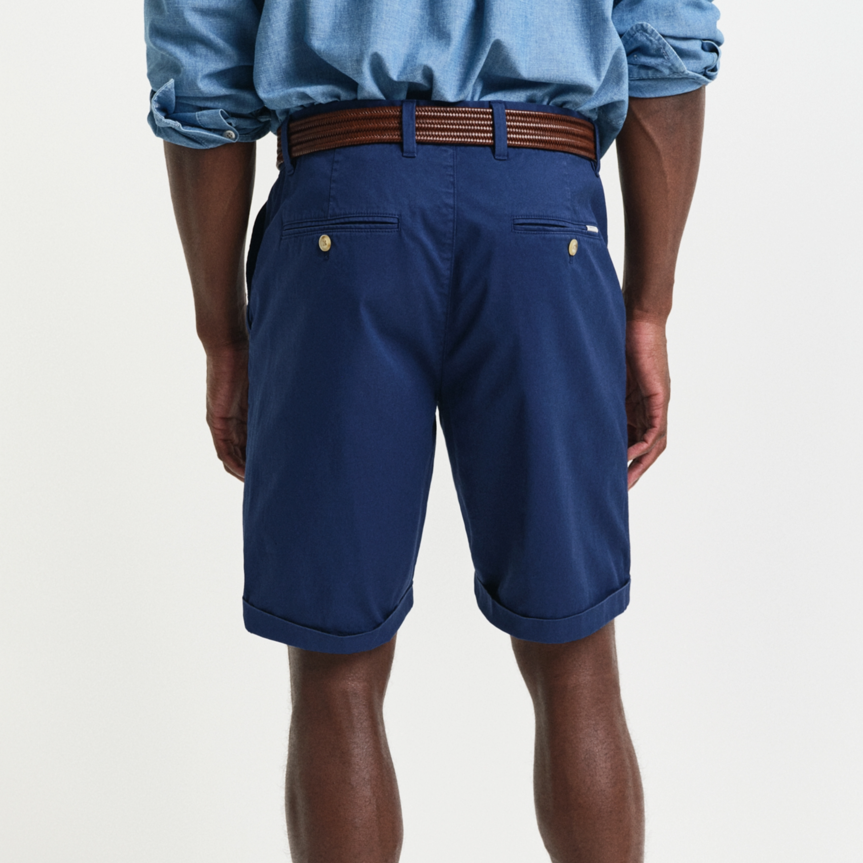 Gant Regular Fit Sunfaded Chino Shorts - Persian Blue