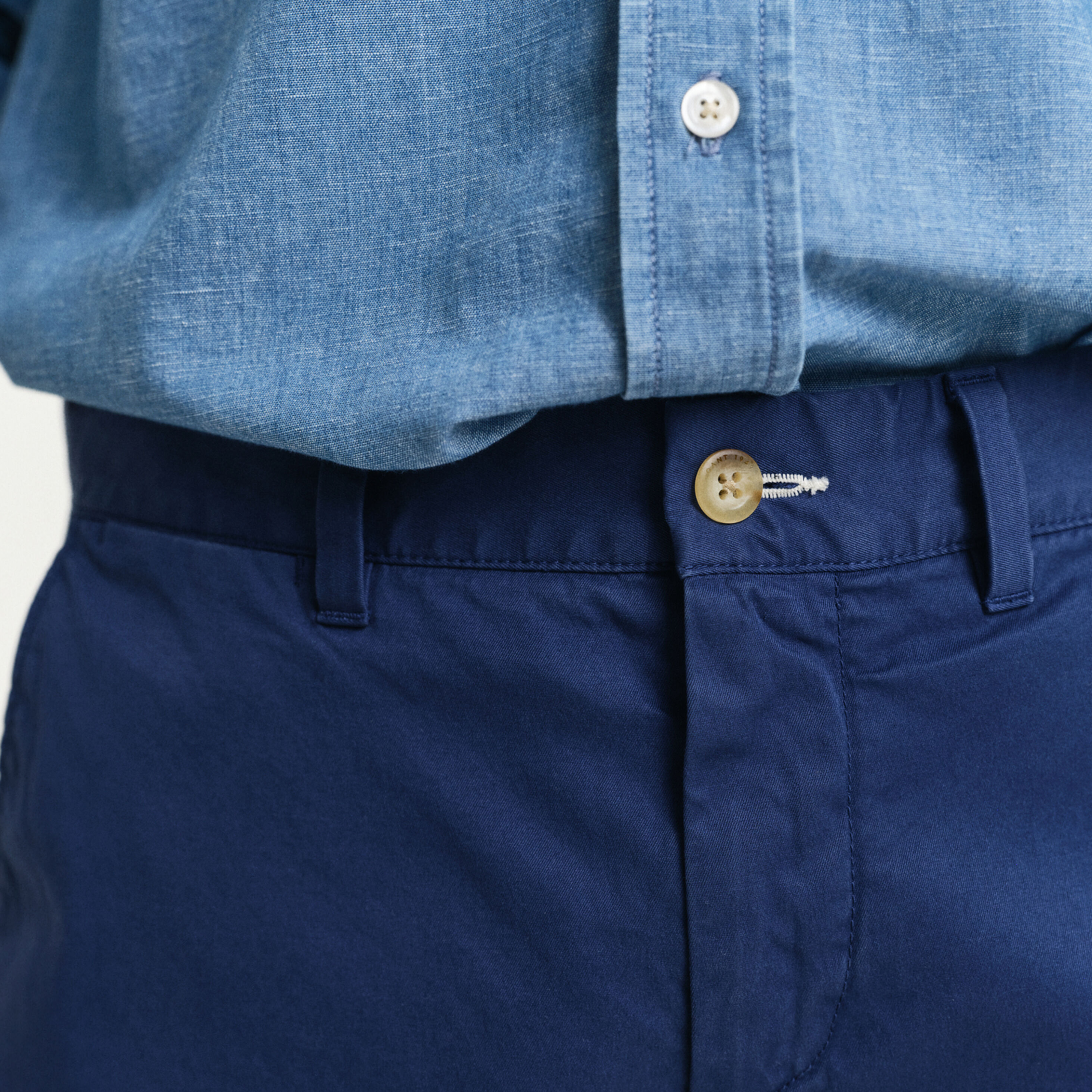 Gant Regular Fit Sunfaded Chino Shorts - Persian Blue