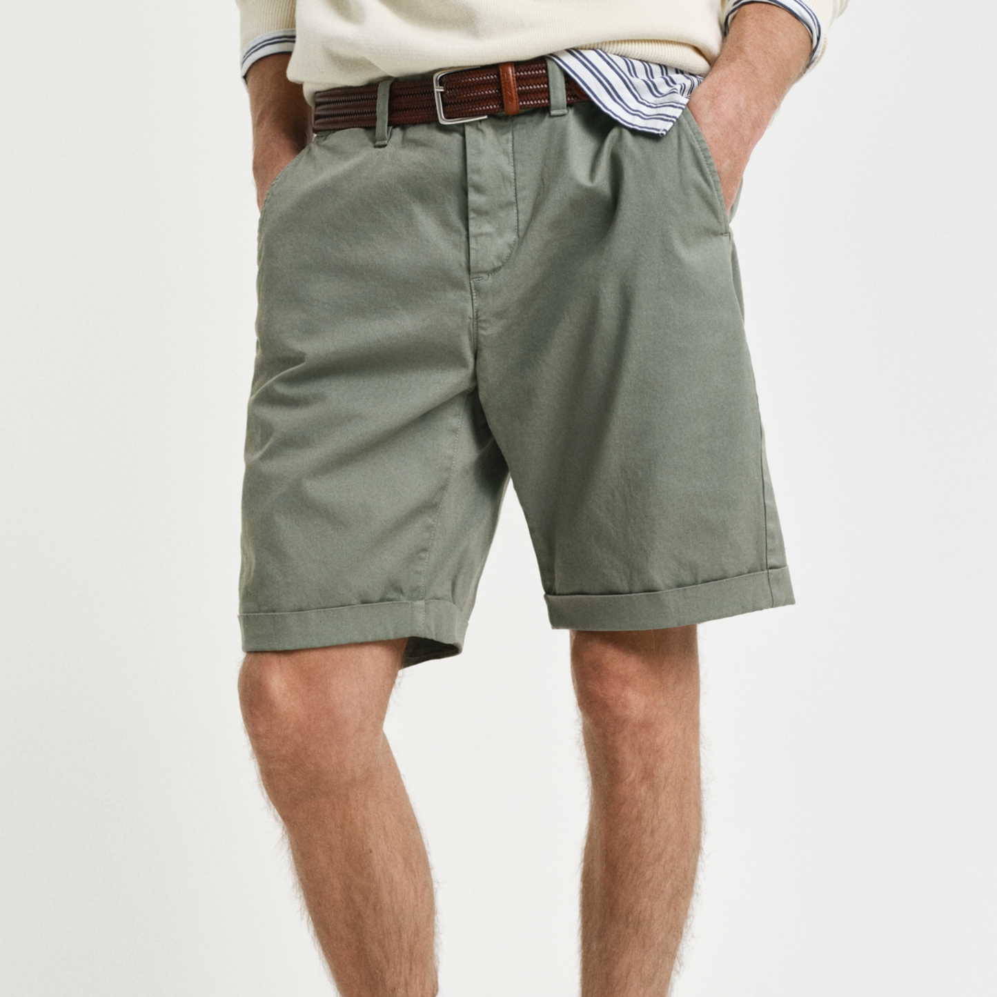 Gant Regular Fit Sunfaded Chino Shorts - Kalamata Green