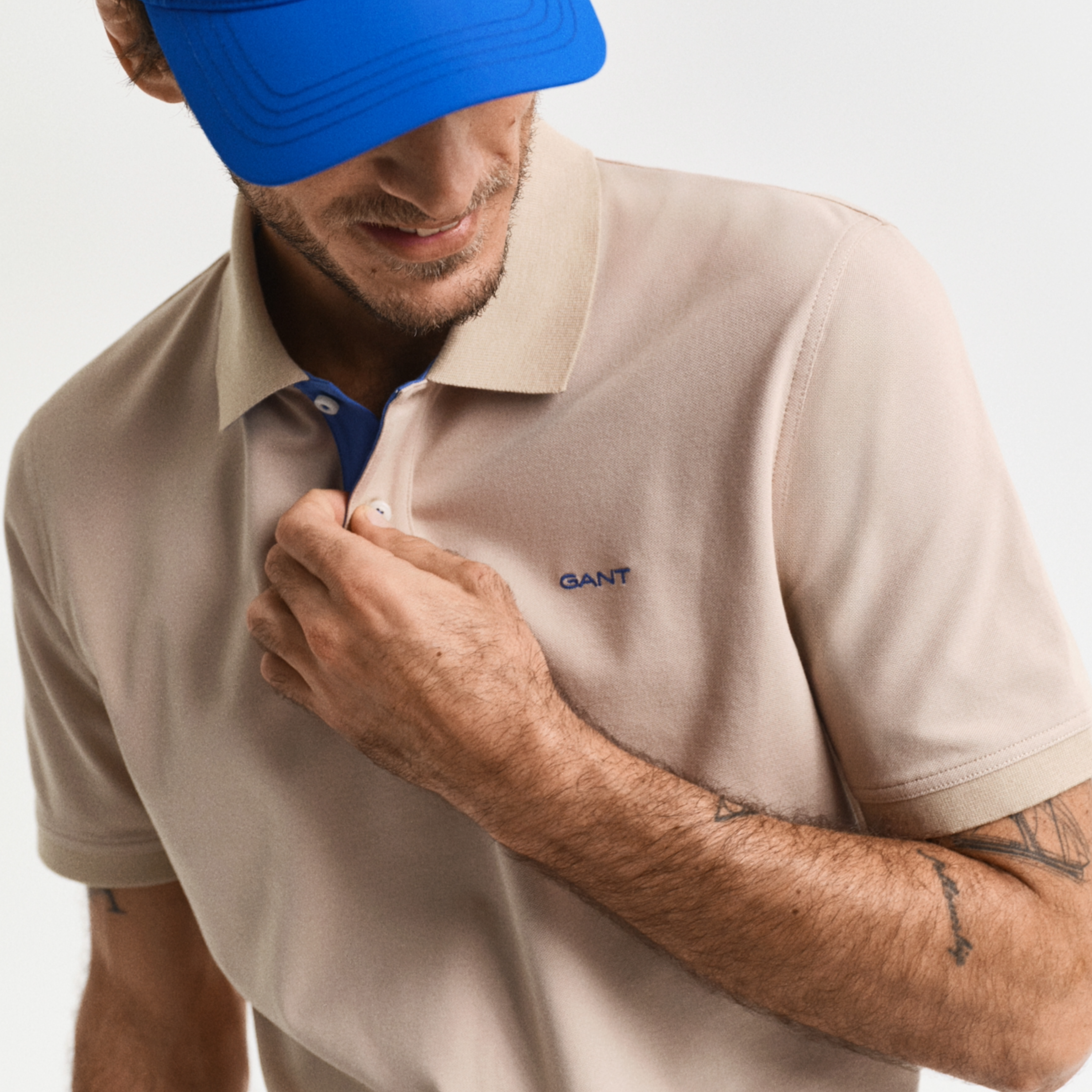 Gant Contrast Piqué Polo Shirt - Dry Sand