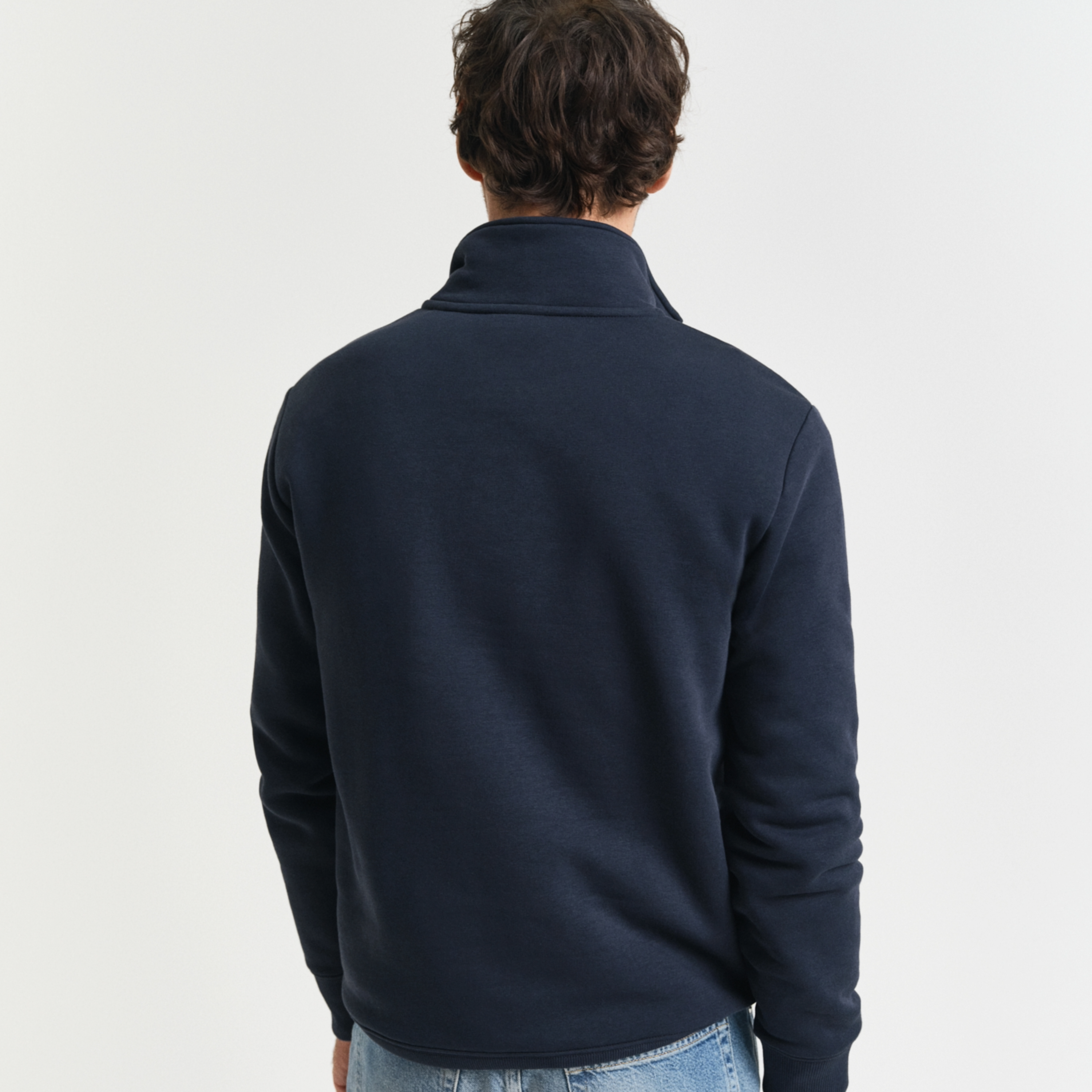 Gant Small Graphic Half Zip Sweatshirt - Evening Blue