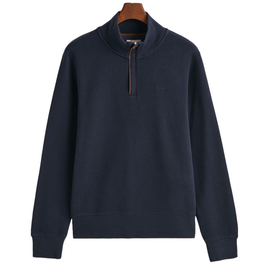 Gant Sacker Rib Half Zip - Evening Blue