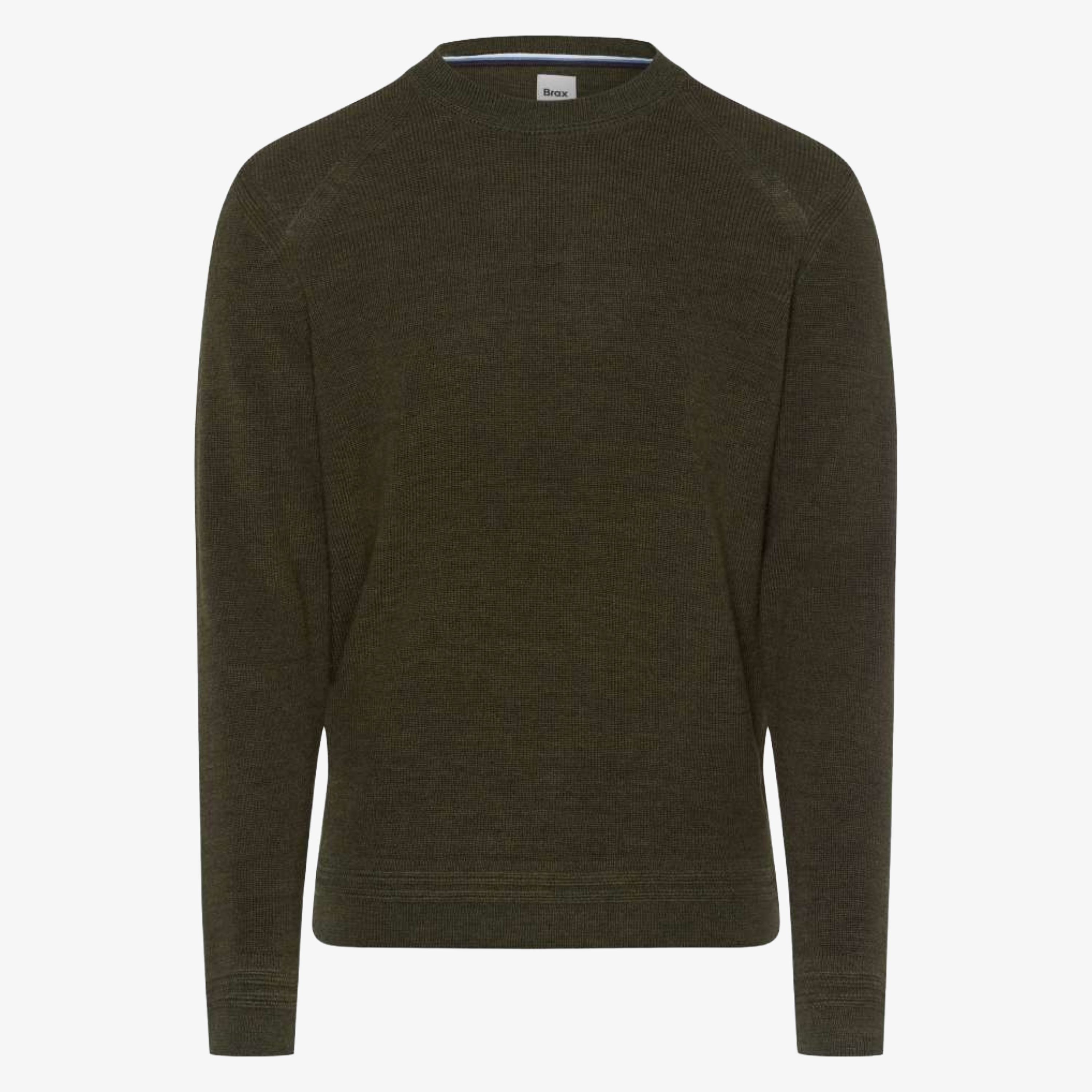 Brax Roy Cotton-Wool Crew Neck Jumper - Deep Jungle