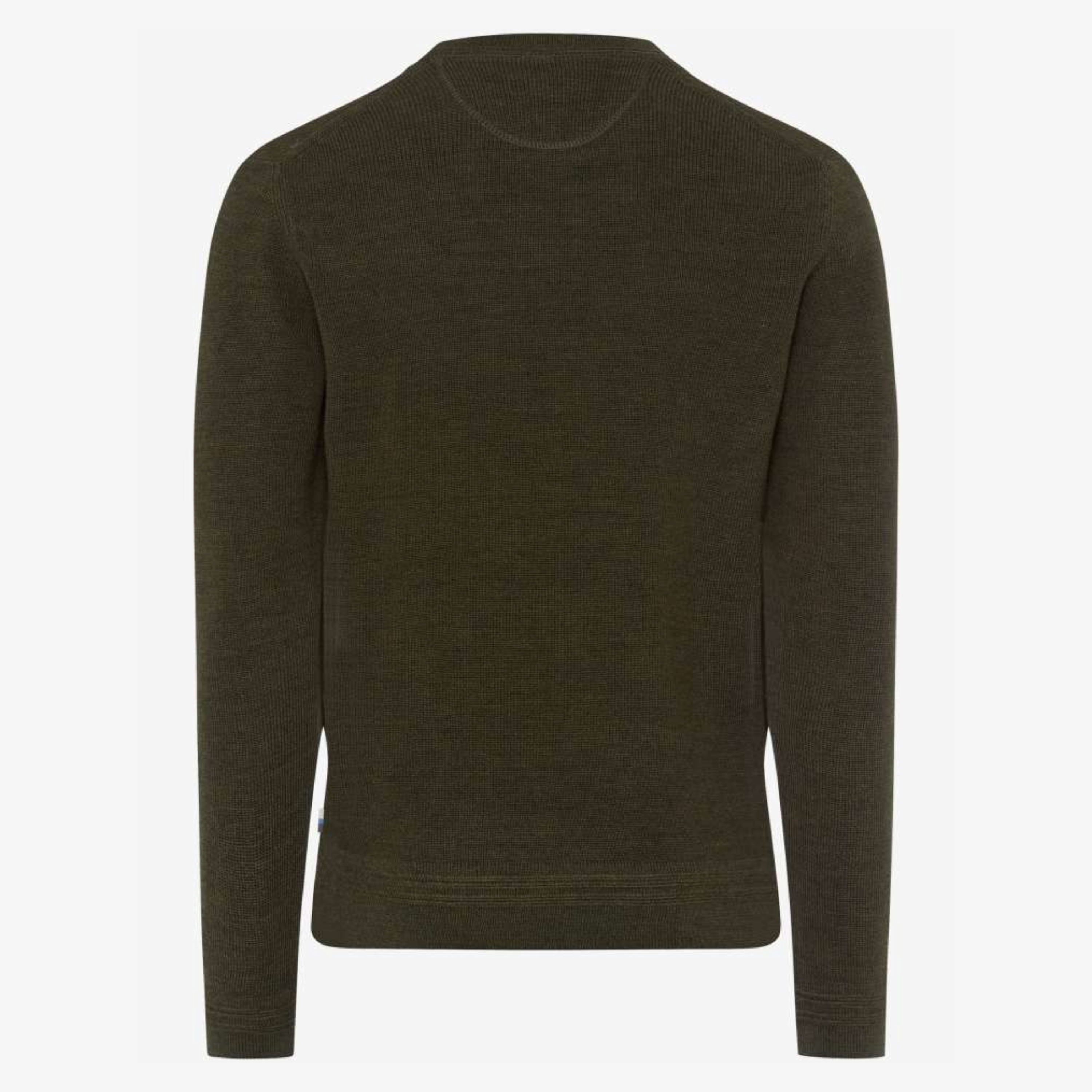Brax Roy Cotton-Wool Crew Neck Jumper - Deep Jungle