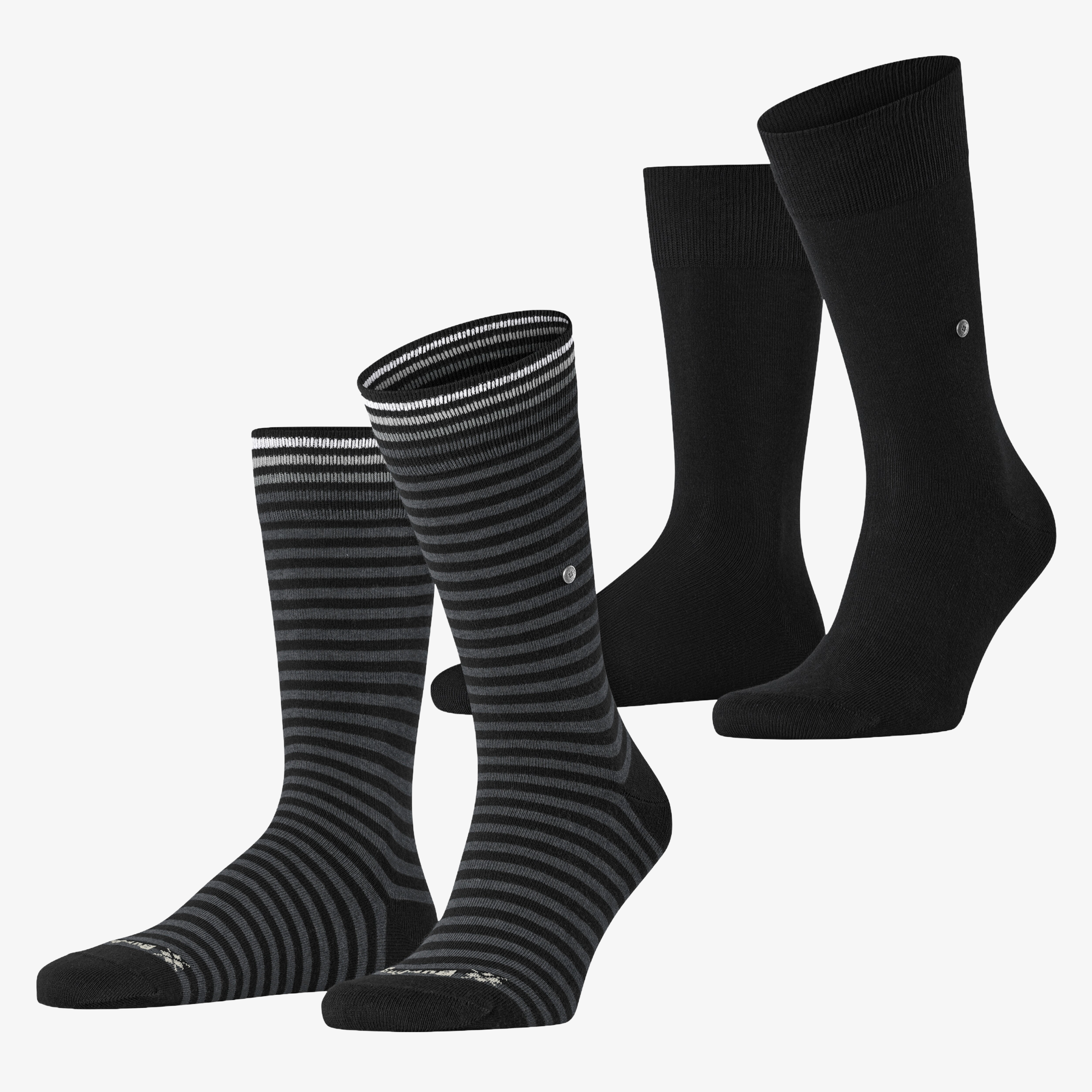 Burlington Everyday Stripe 2 Pack Socks - Black