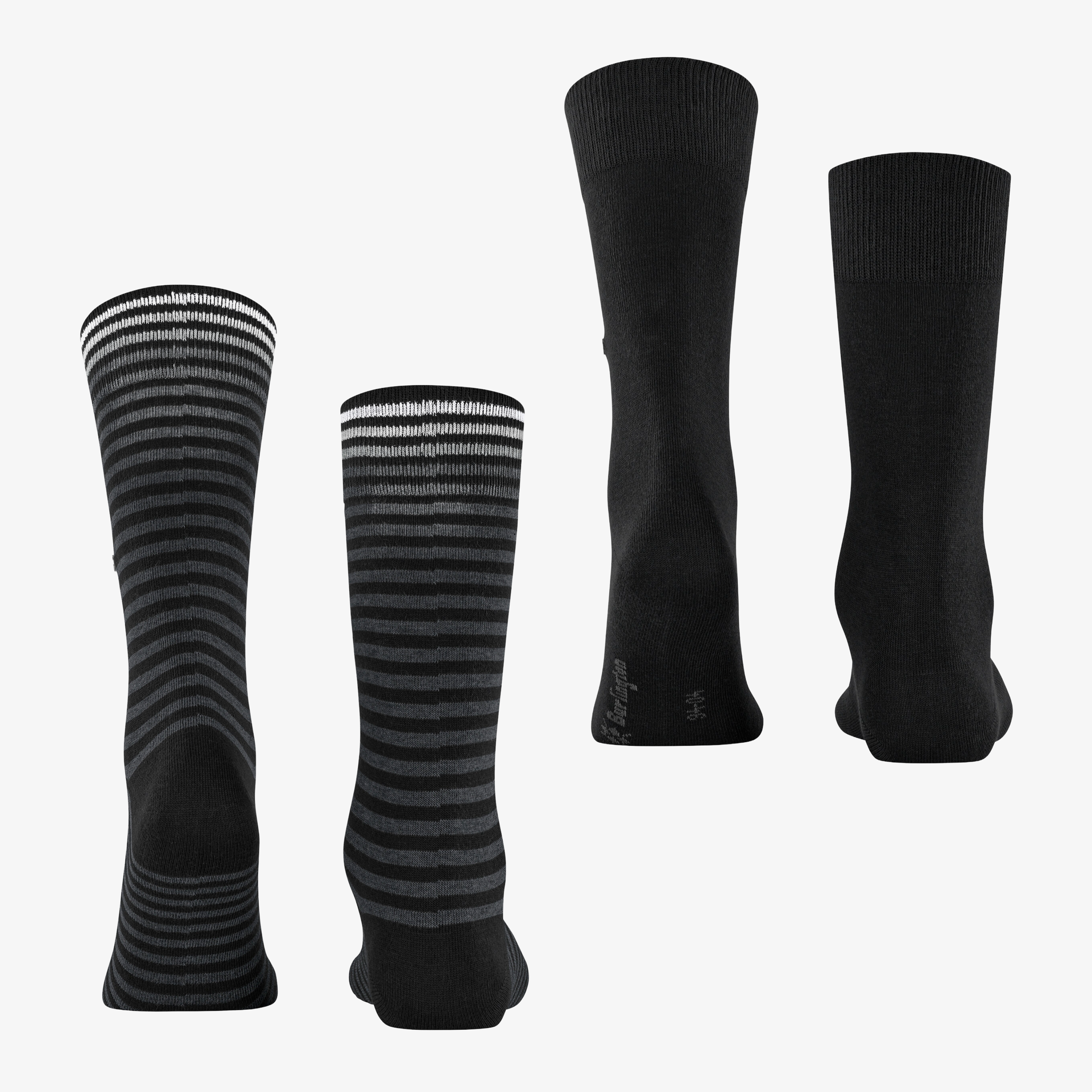 Burlington Everyday Stripe 2 Pack Socks - Black