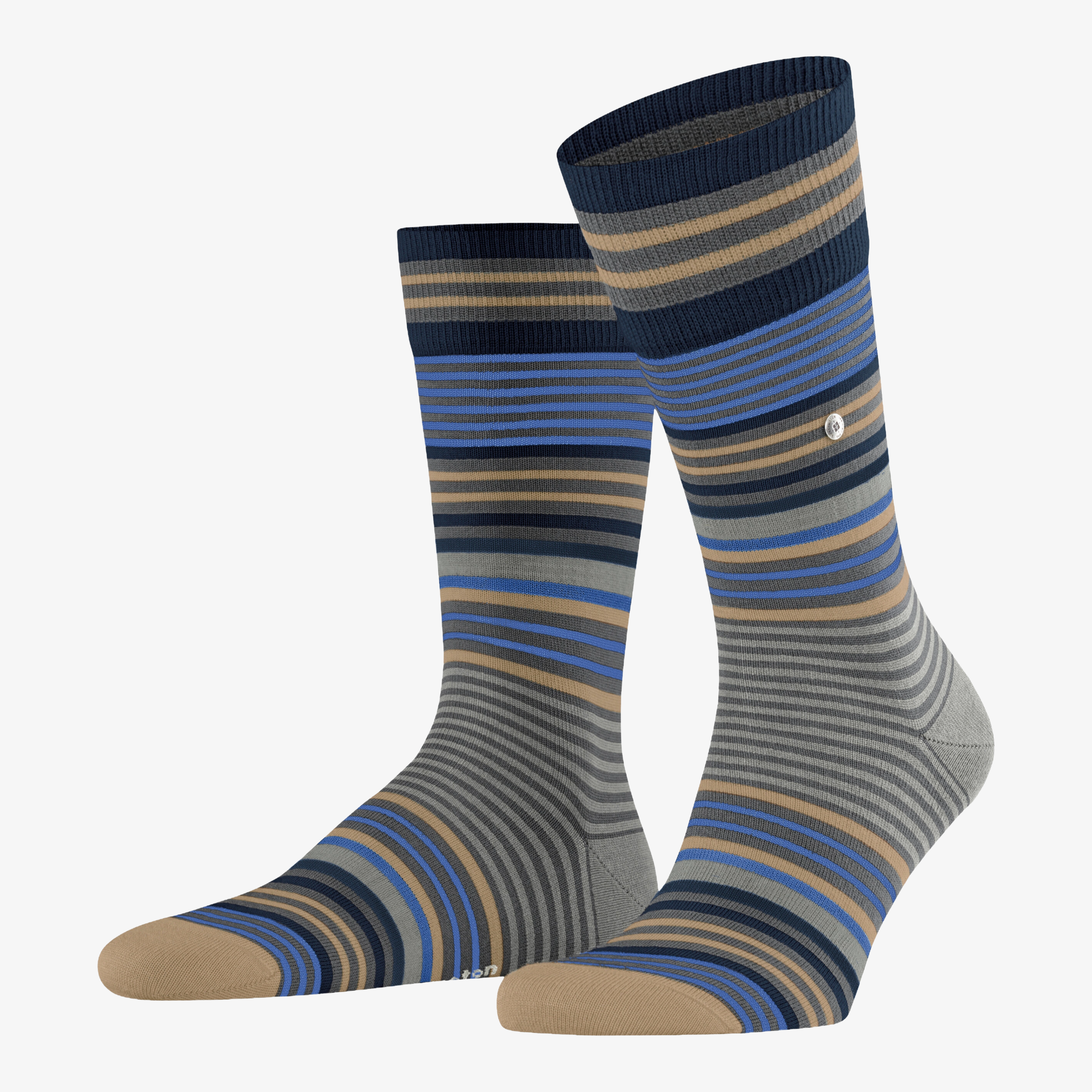 Burlington Stripe Socks - Dark Grey