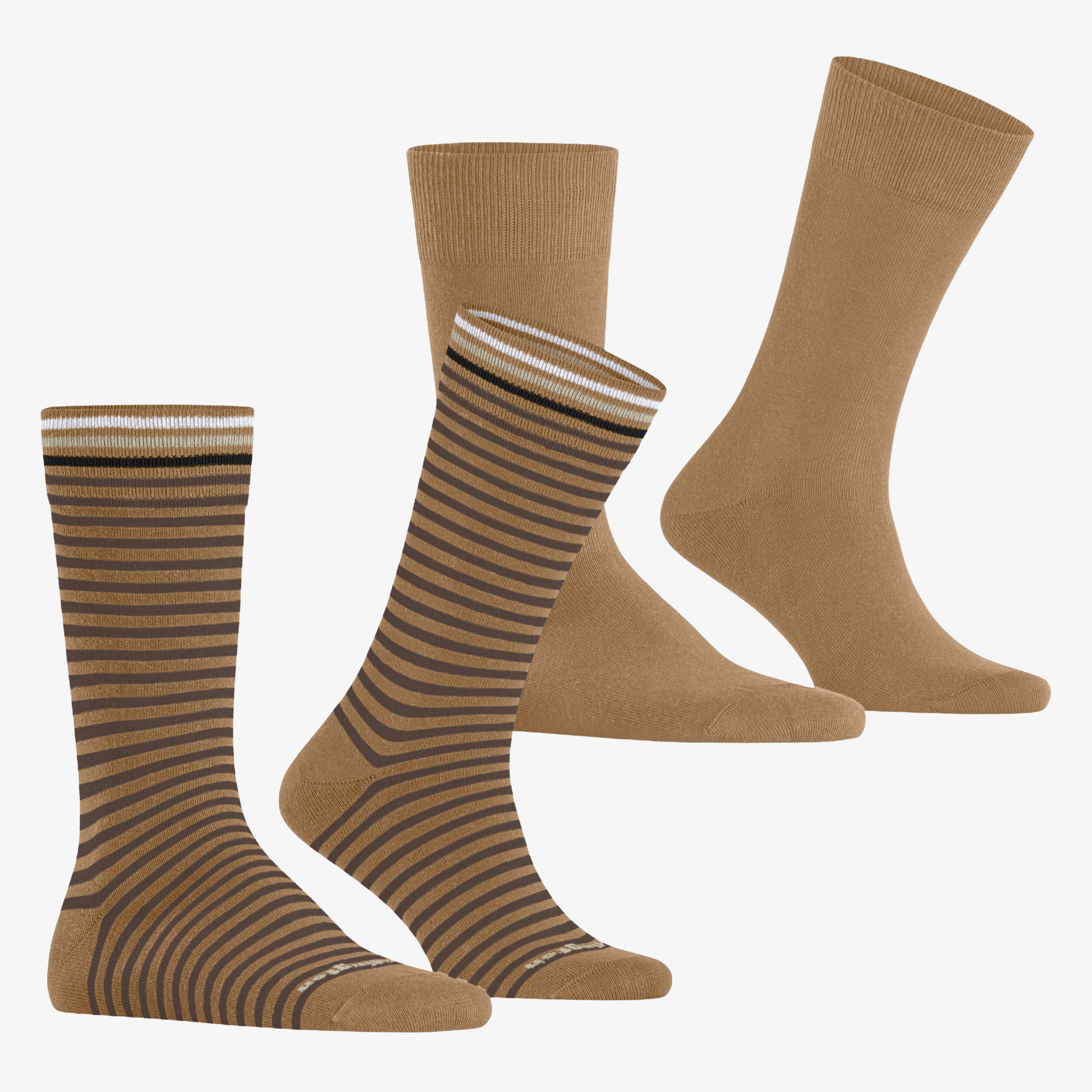 Burlington Everyday Stripe 2 Pack Socks - Brown Sugar