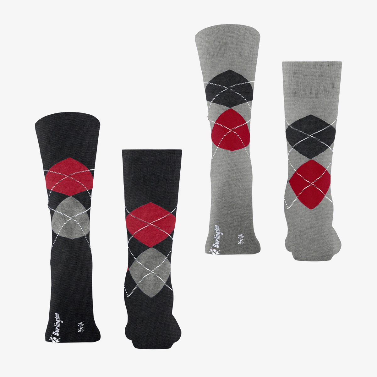 Burlington Everyday Argyle 2 Pack Socks - Oil Melange