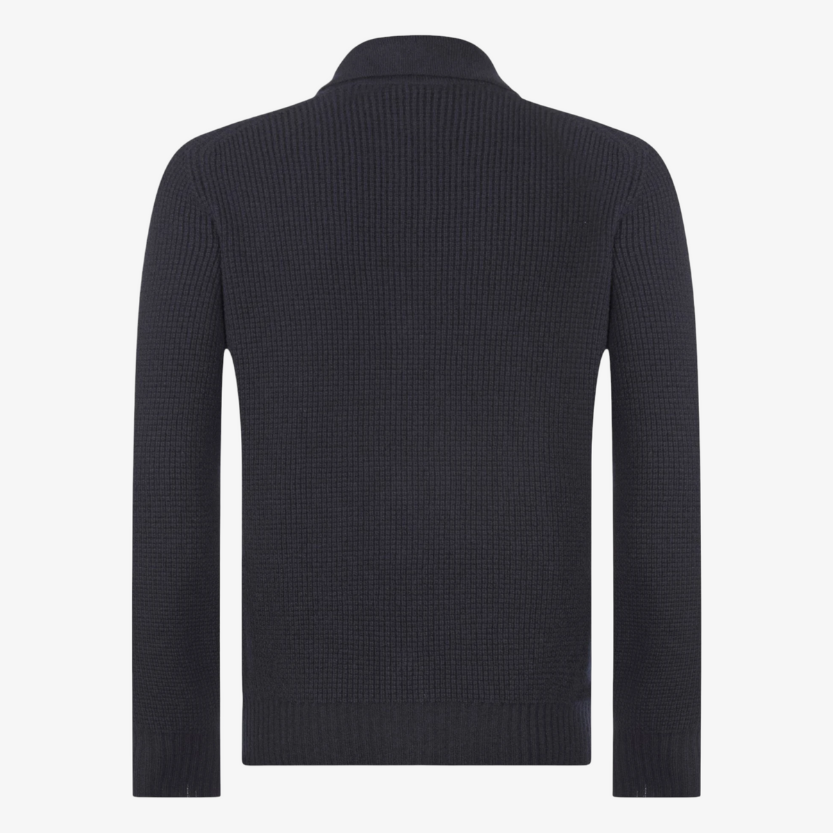 Gran Sasso Pearl Stitch Knitted Zip Cardigan - Dark Blue