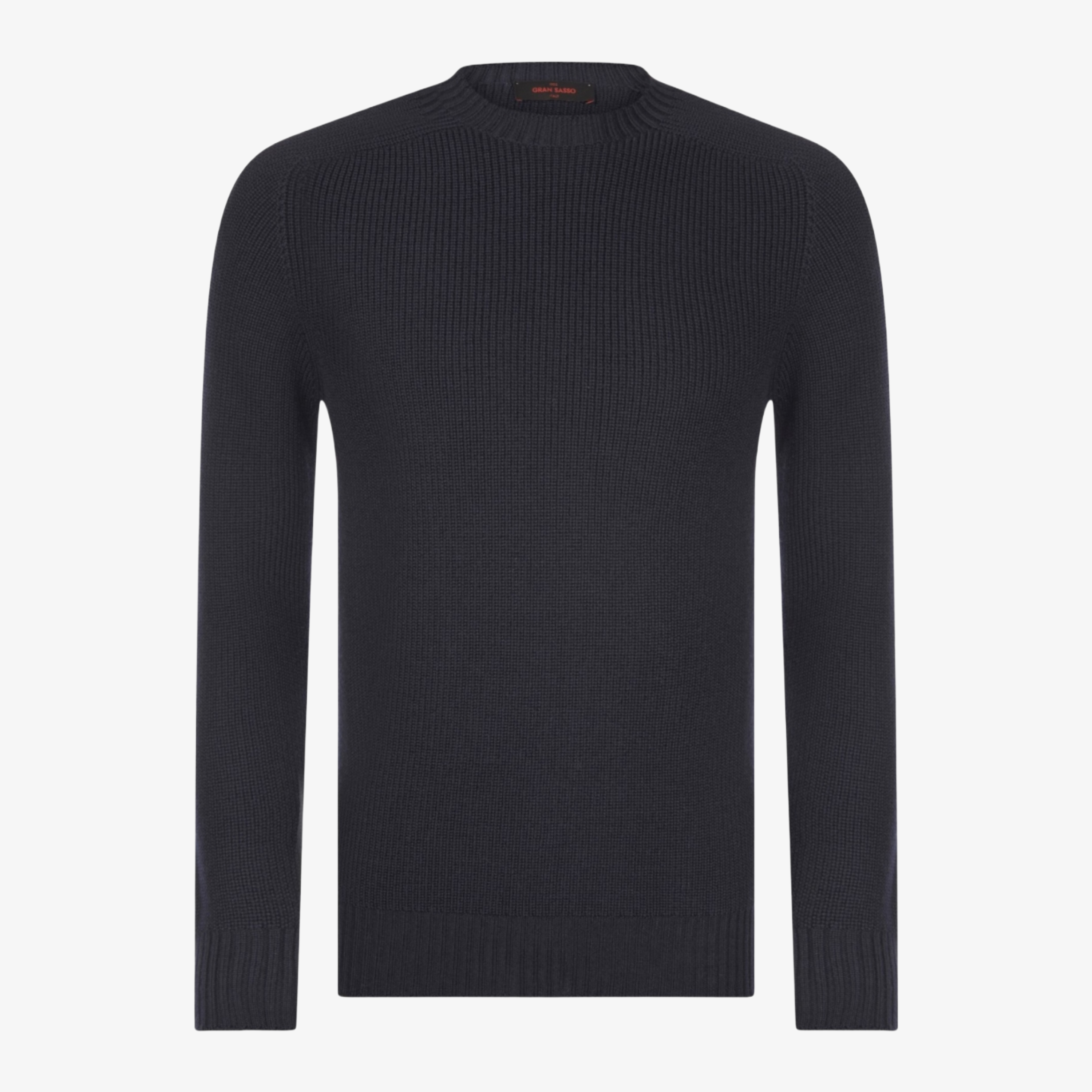 Gran Sasso Rain Wool Crew Neck Jumper  - Dark Blue Melange