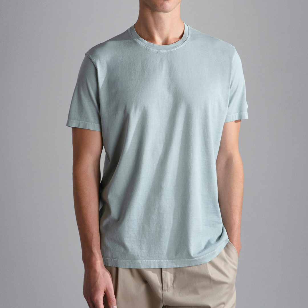 Paul & Shark Garment Dyed Cotton T Shirt - Light Green