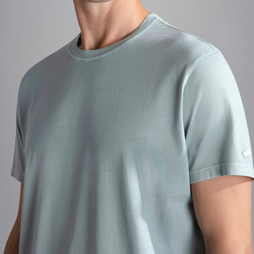 Paul & Shark Garment Dyed Cotton T Shirt - Light Green