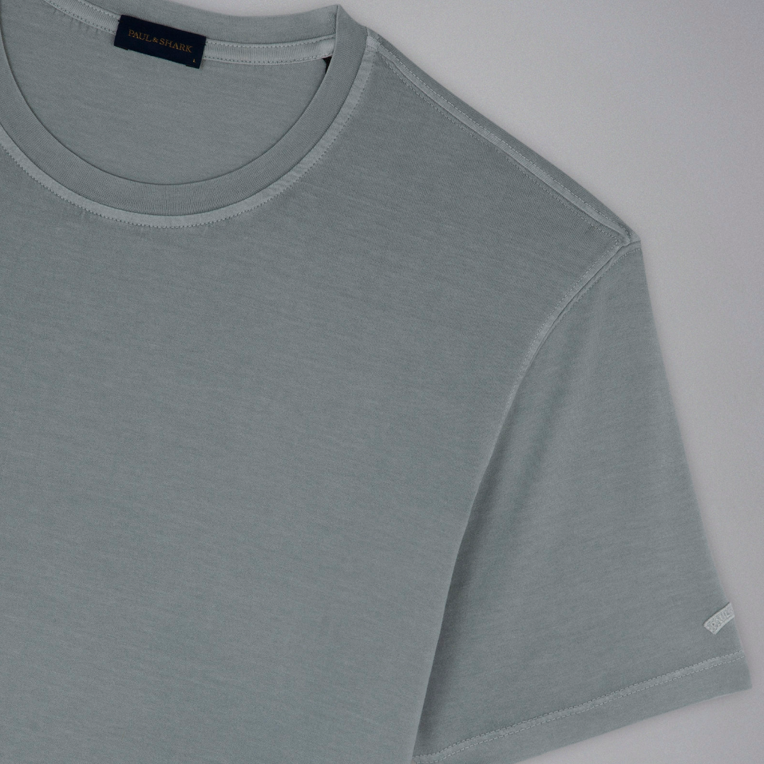 Paul & Shark Garment Dyed Cotton T Shirt - Light Green