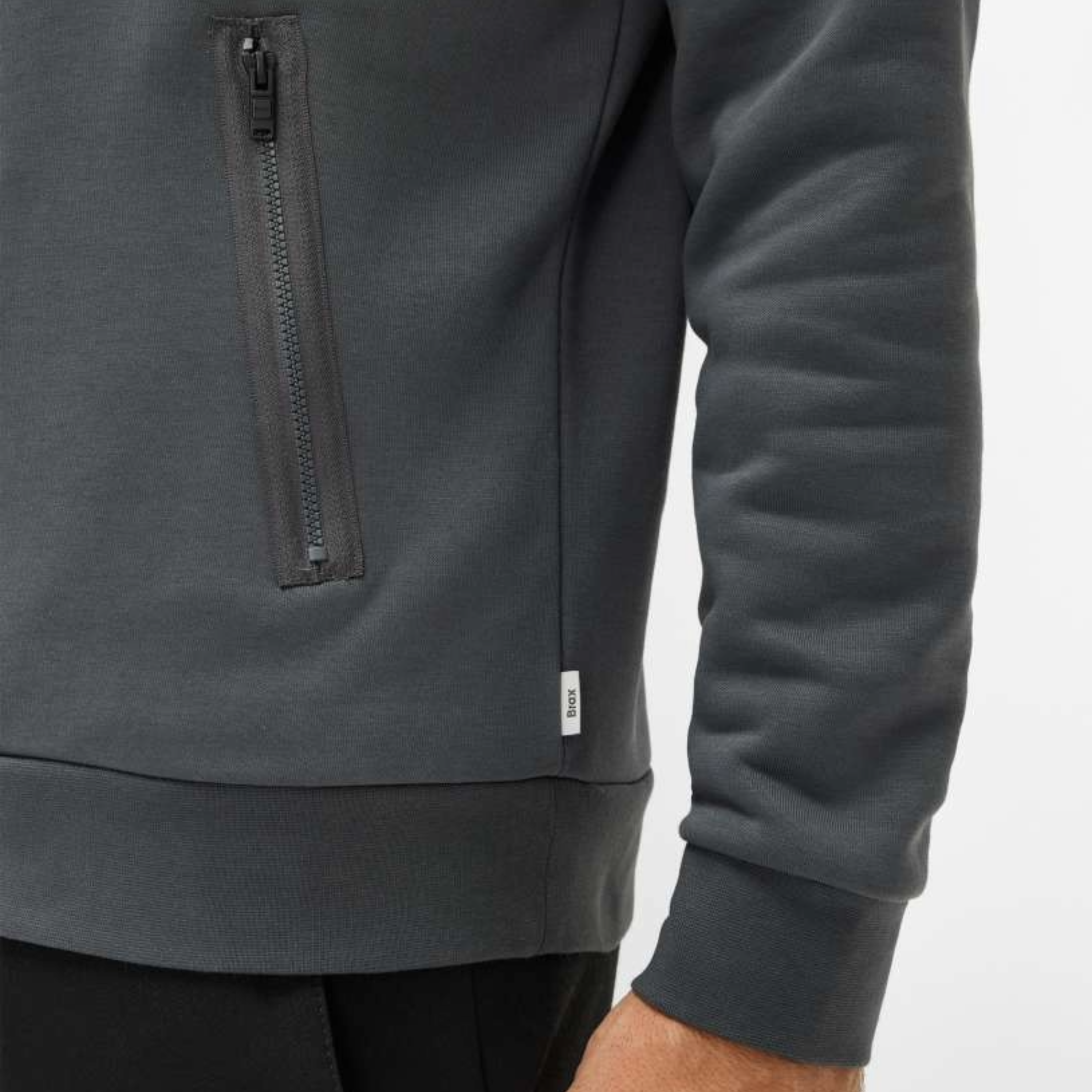 Brax Sion 1/2 Zip Jersey Sweatshirt - Elephant Grey