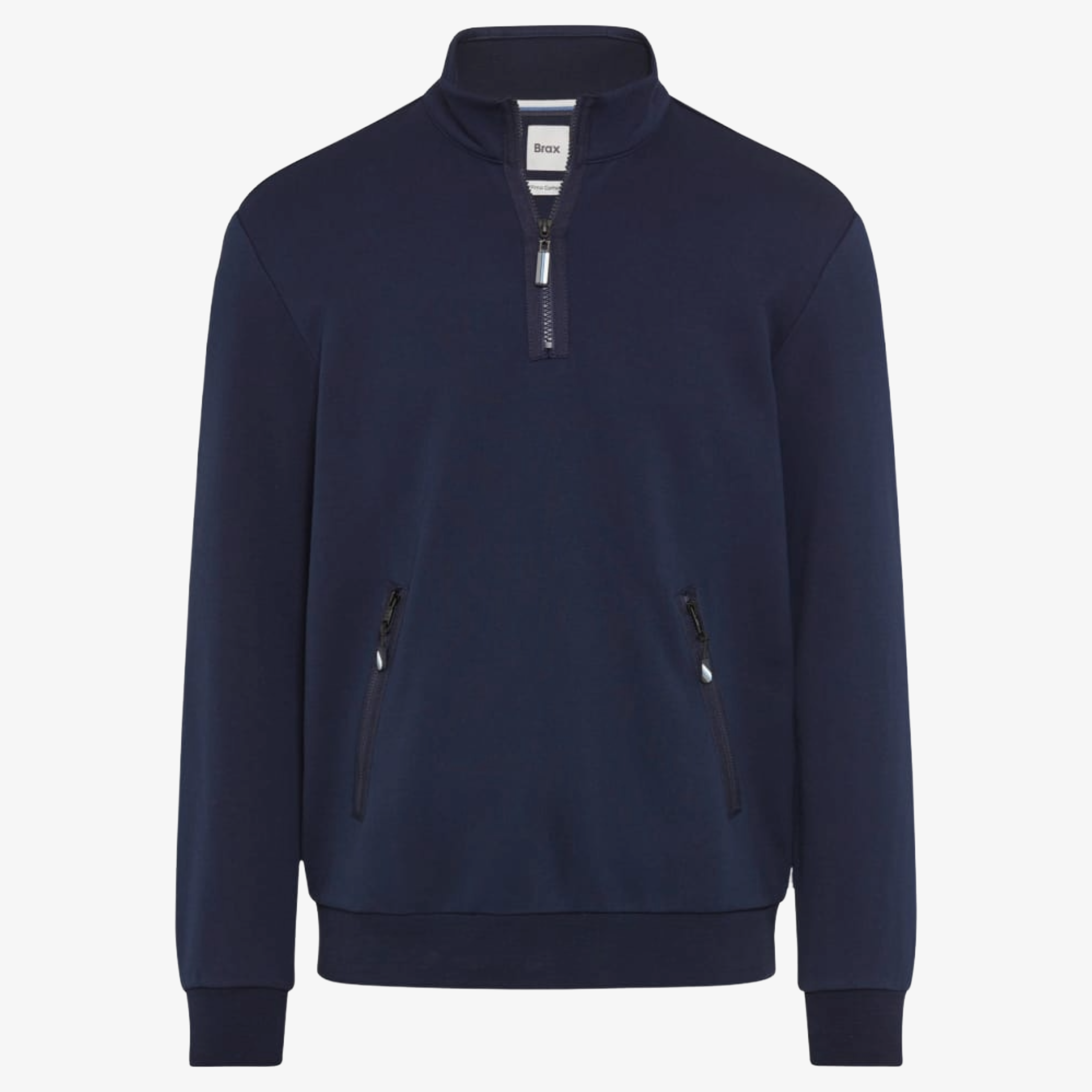 Brax Sion 1/2 Zip Jersey Sweatshirt - Navy