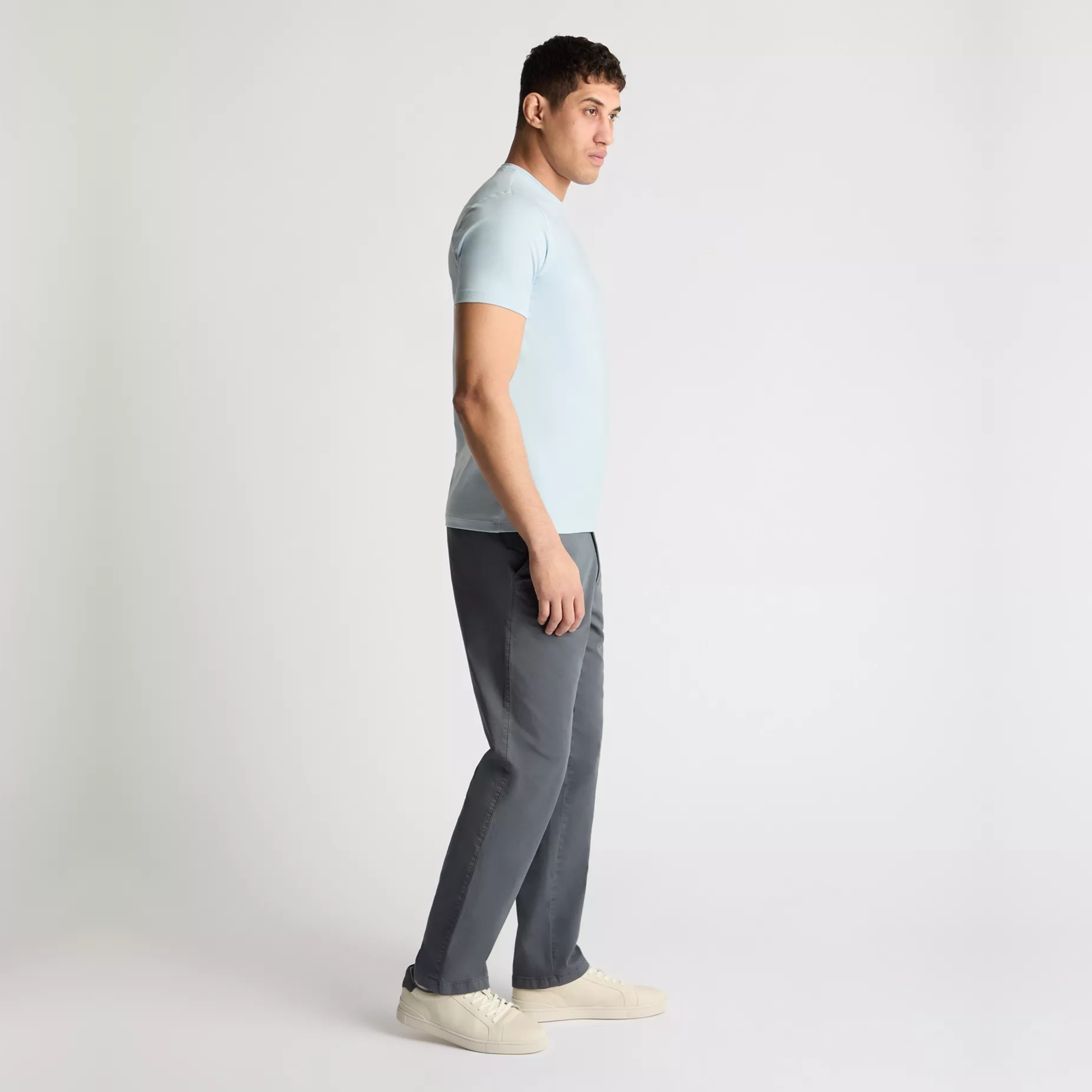 Remus Tapered Fit Cotton-Stretch T Shirt - Light Blue