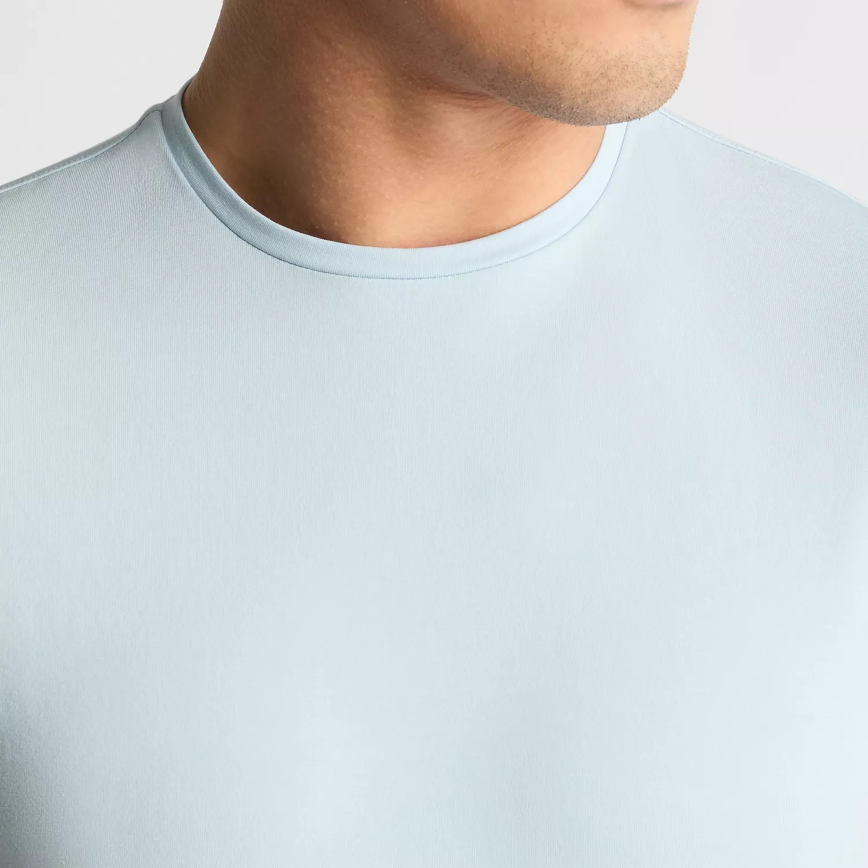 Remus Tapered Fit Cotton-Stretch T Shirt - Light Blue