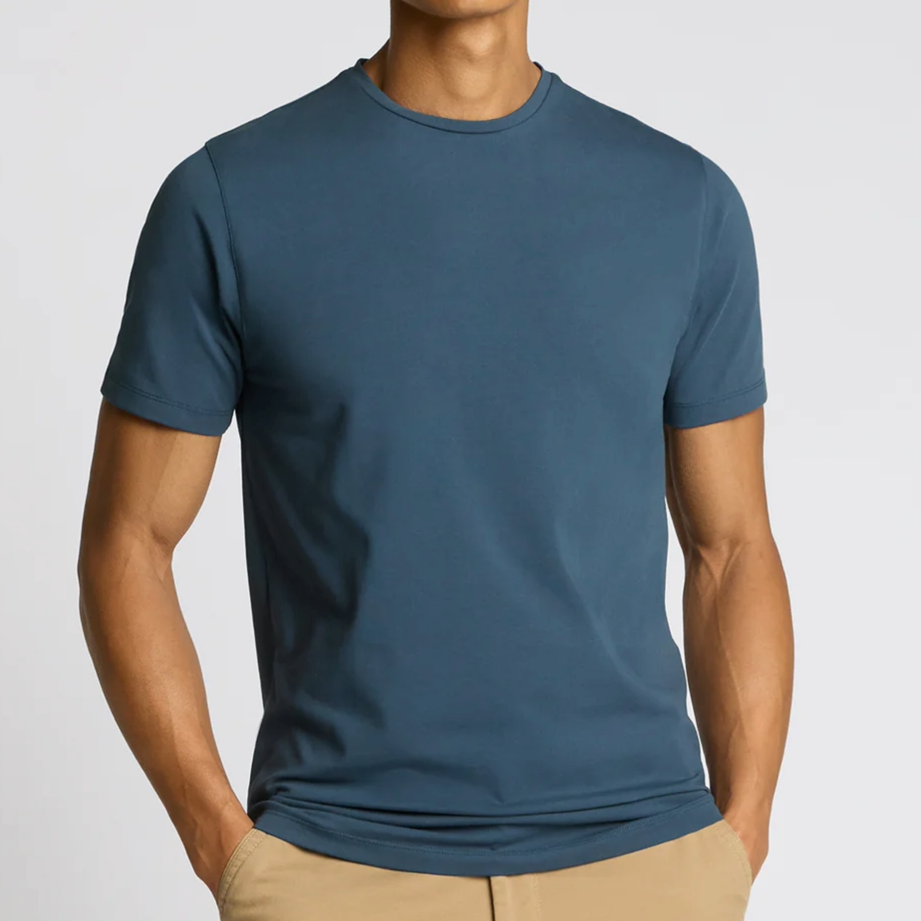Remus Tapered Fit Cotton-Stretch T Shirt - Blue