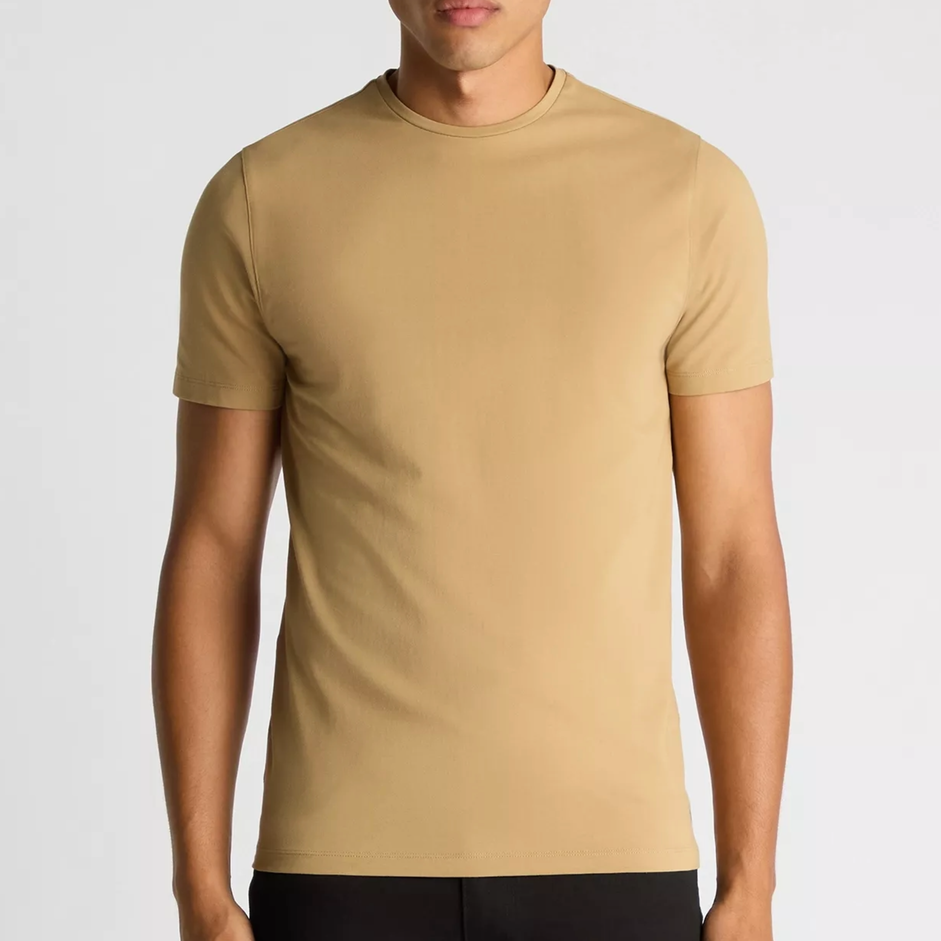 Remus Tapered Fit Cotton-Stretch T Shirt - Beige