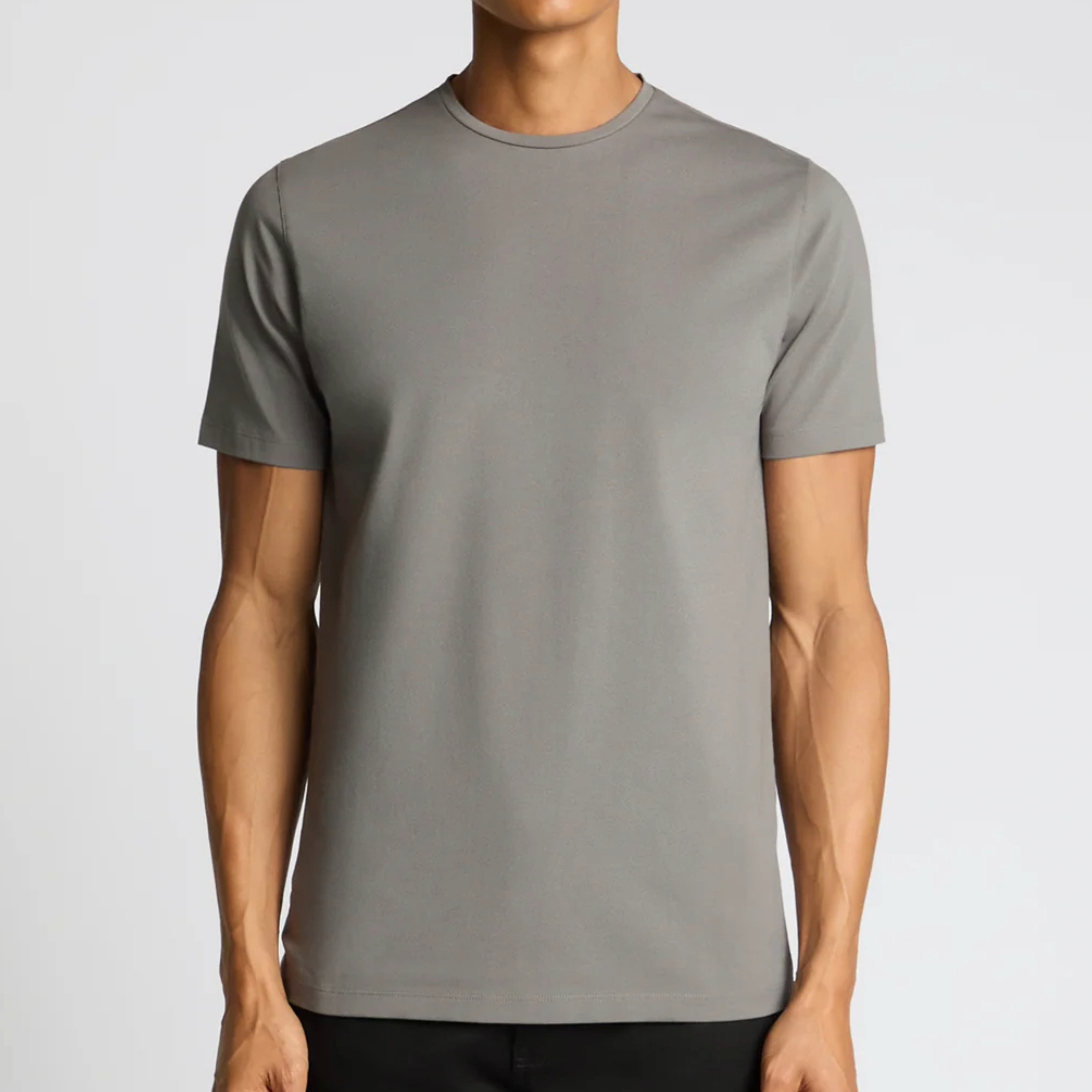 Remus Tapered Fit Cotton-Stretch T Shirt - Grey